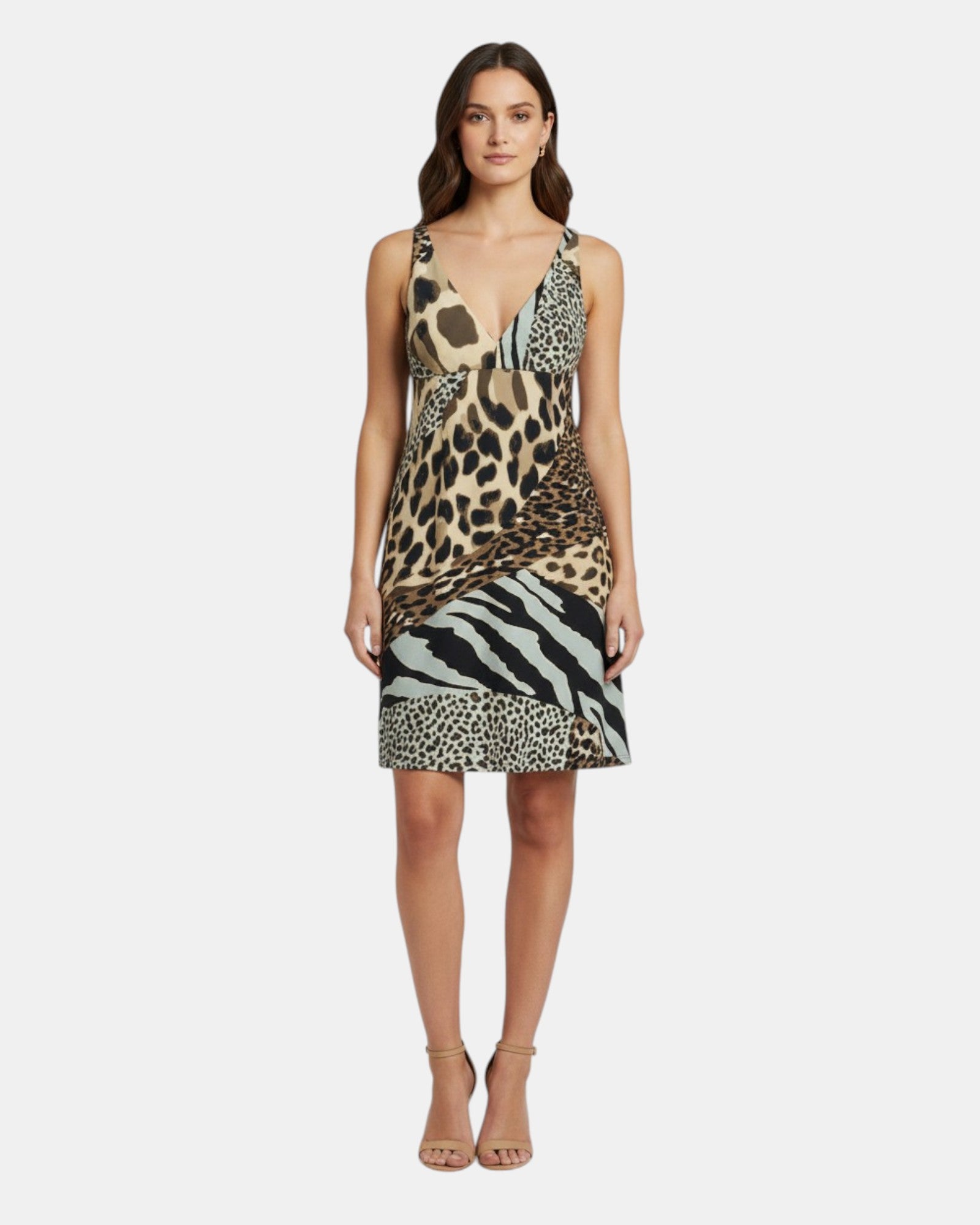 Manila Grace abito corto smanicato animalier art. S3/J/A199PS