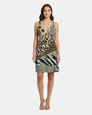 Manila Grace abito corto smanicato animalier art. S3/J/A199PS