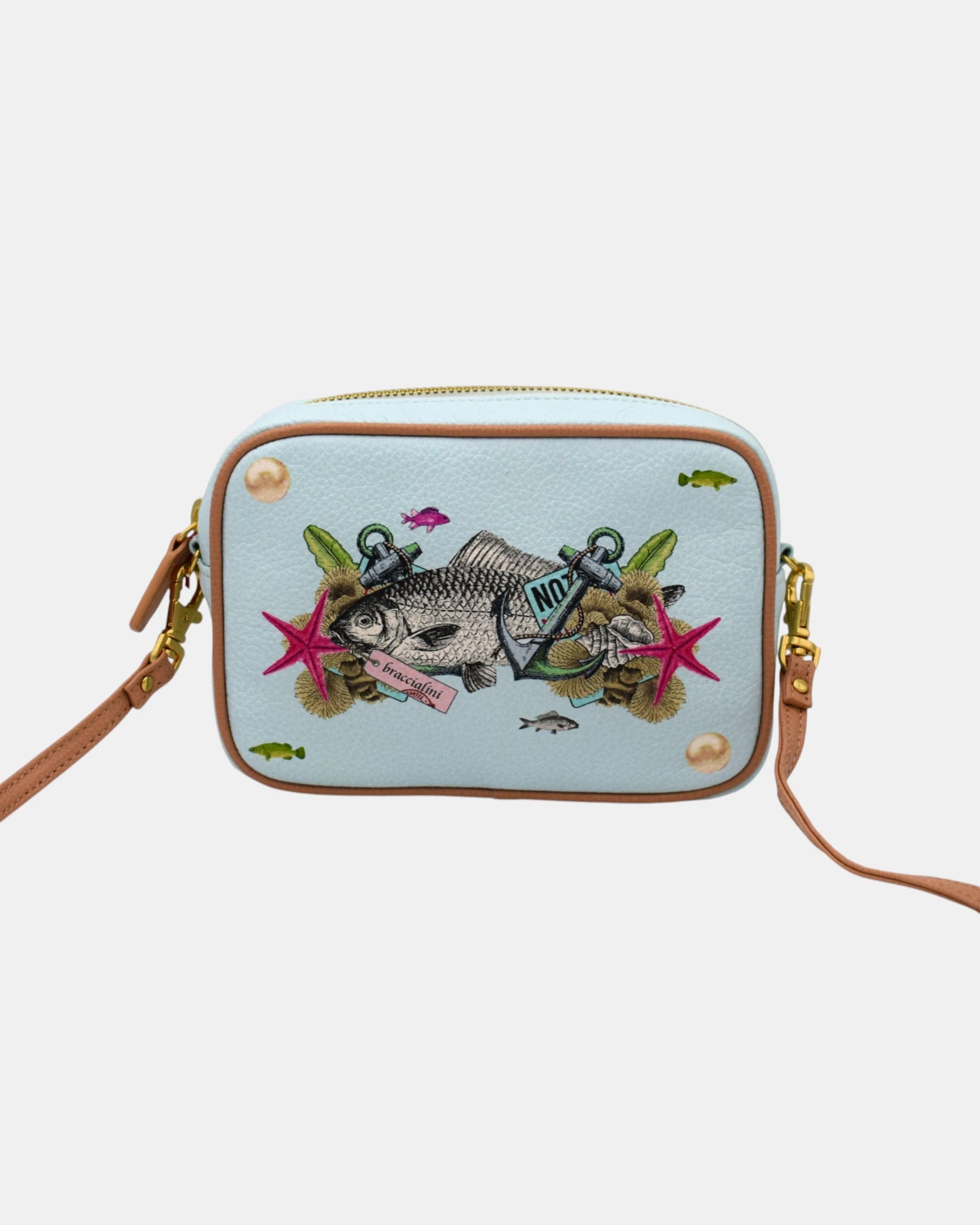 Braccialini Borsa Tracolla Donna Zoe B13207-197 Camera Bag Vera Pelle