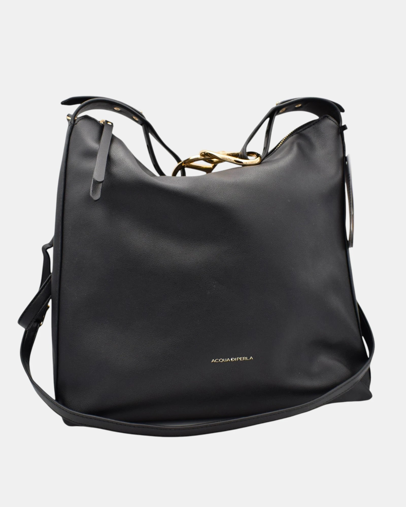 Acqua di Perla Borsa Donna a Spalla APHA 99261 Nera con Dettaglio Oro
