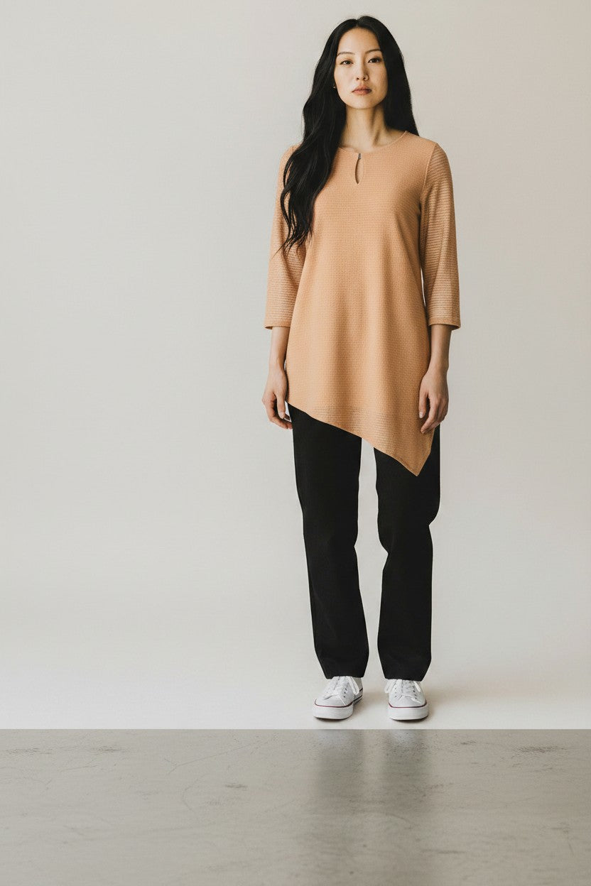 Calvin Klein blusa donna asimmetrica con texture