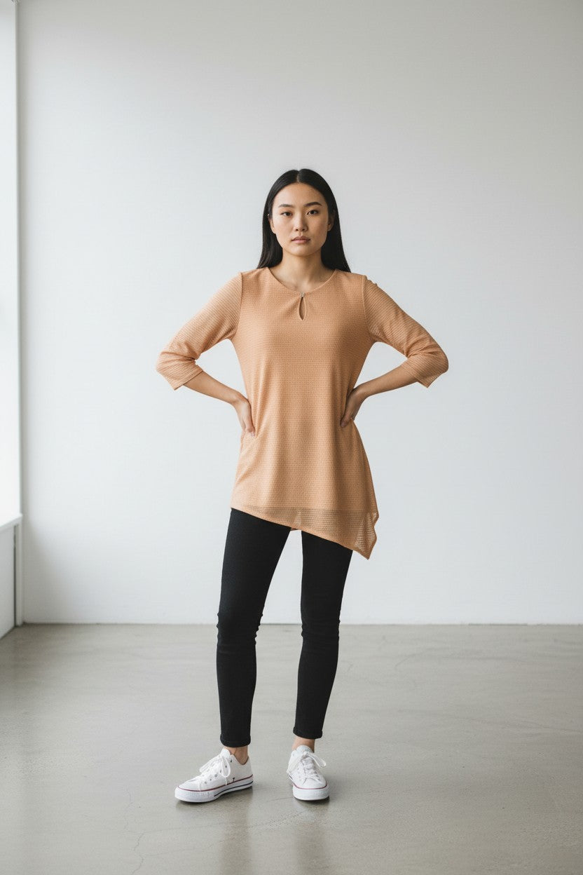 Calvin Klein blusa donna asimmetrica con texture