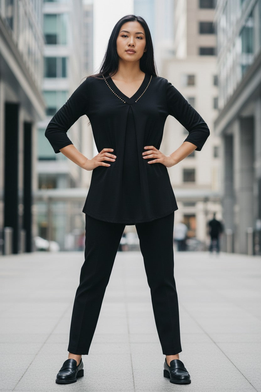 Calvin Klein blusa donna con micro borchie col. nero