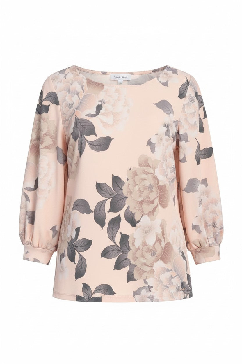 Calvin Kelin blusa donna fiorata stampa blush floral