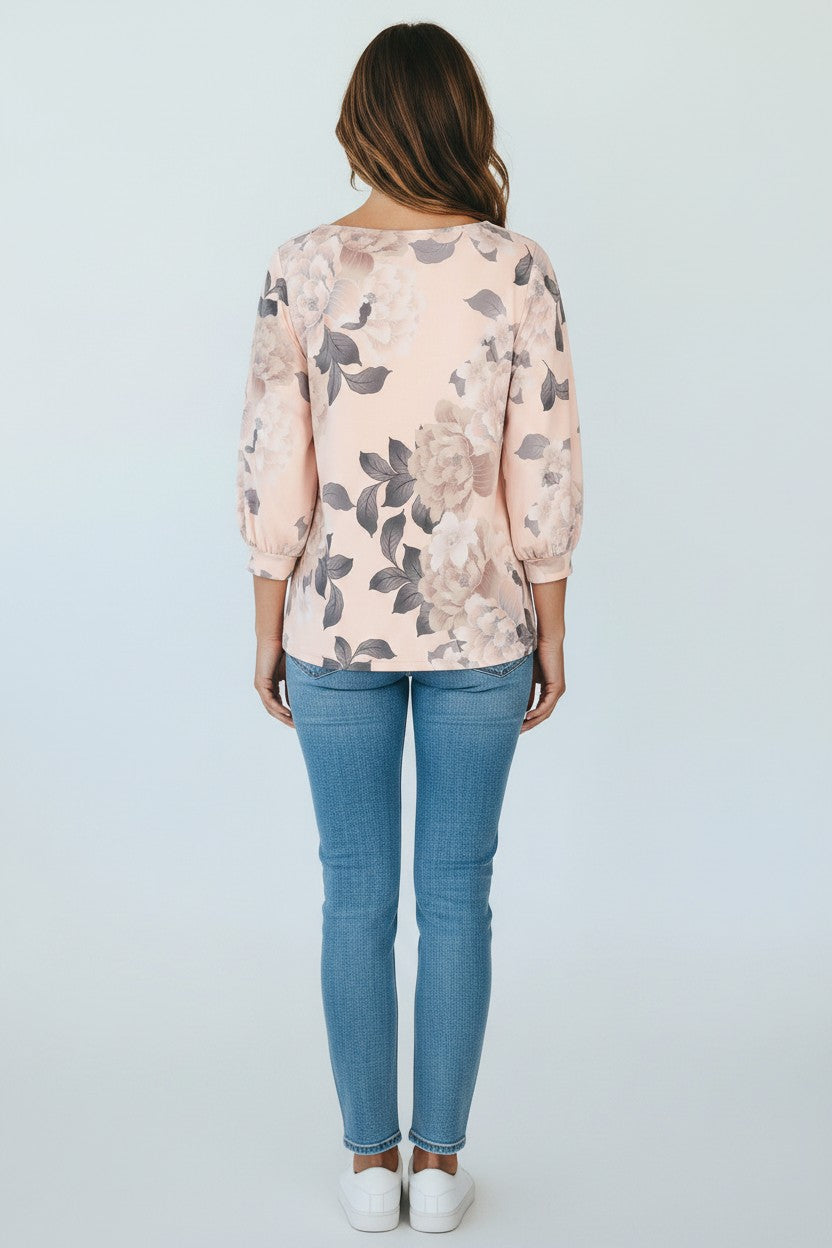 Calvin Kelin blusa donna fiorata stampa blush floral