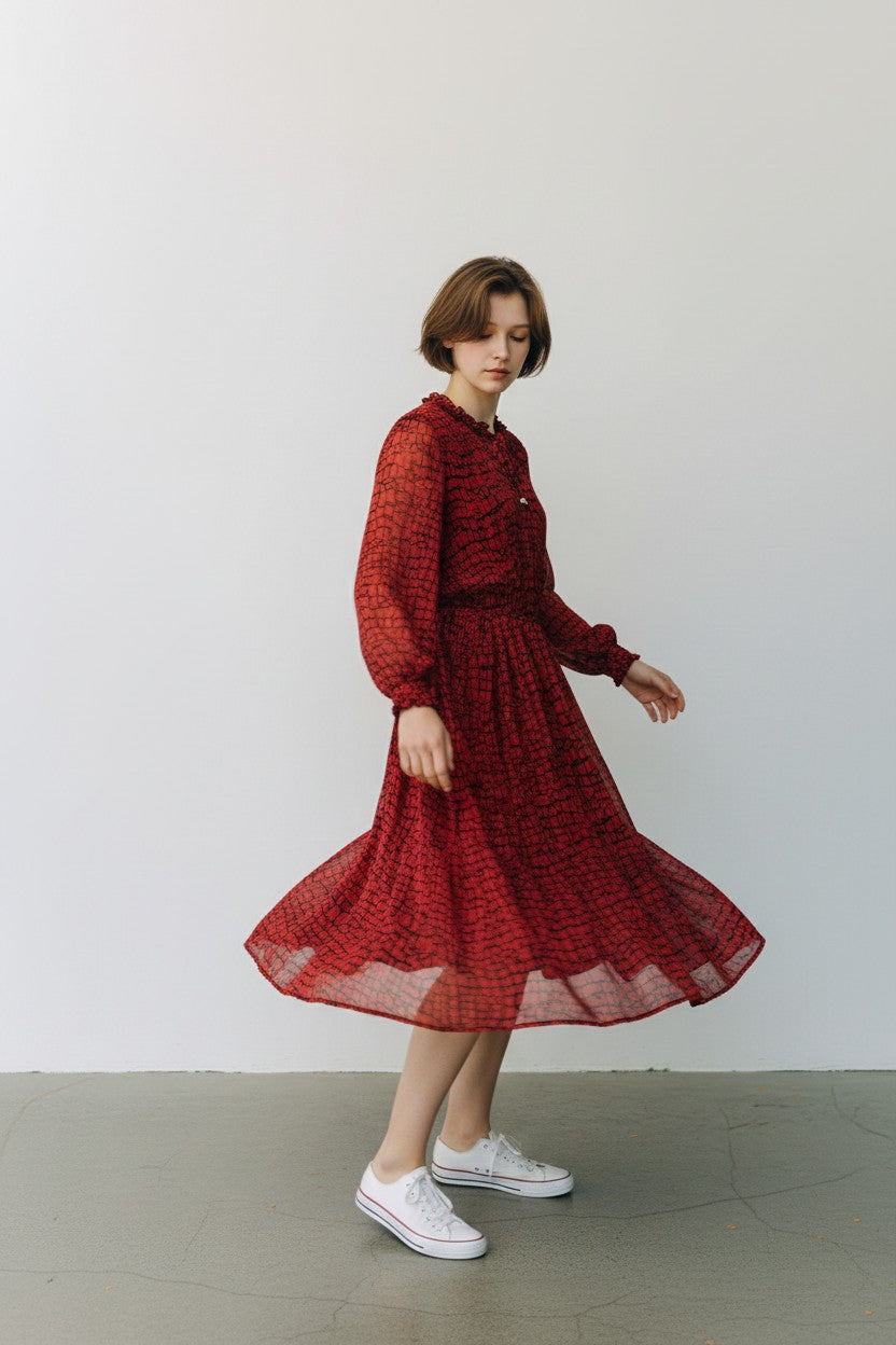 Calvin Klein abito donna Midi fantasia astratta