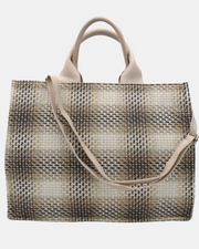 Pierre Cardin borsa shopper grande made in Italy Vera Pelle e Pied de Poule con Tracolla