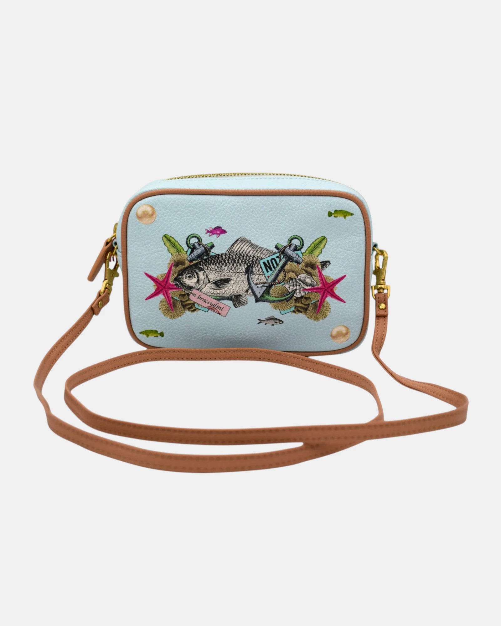 Braccialini Borsa Tracolla Donna Zoe B13207-197 Camera Bag Vera Pelle