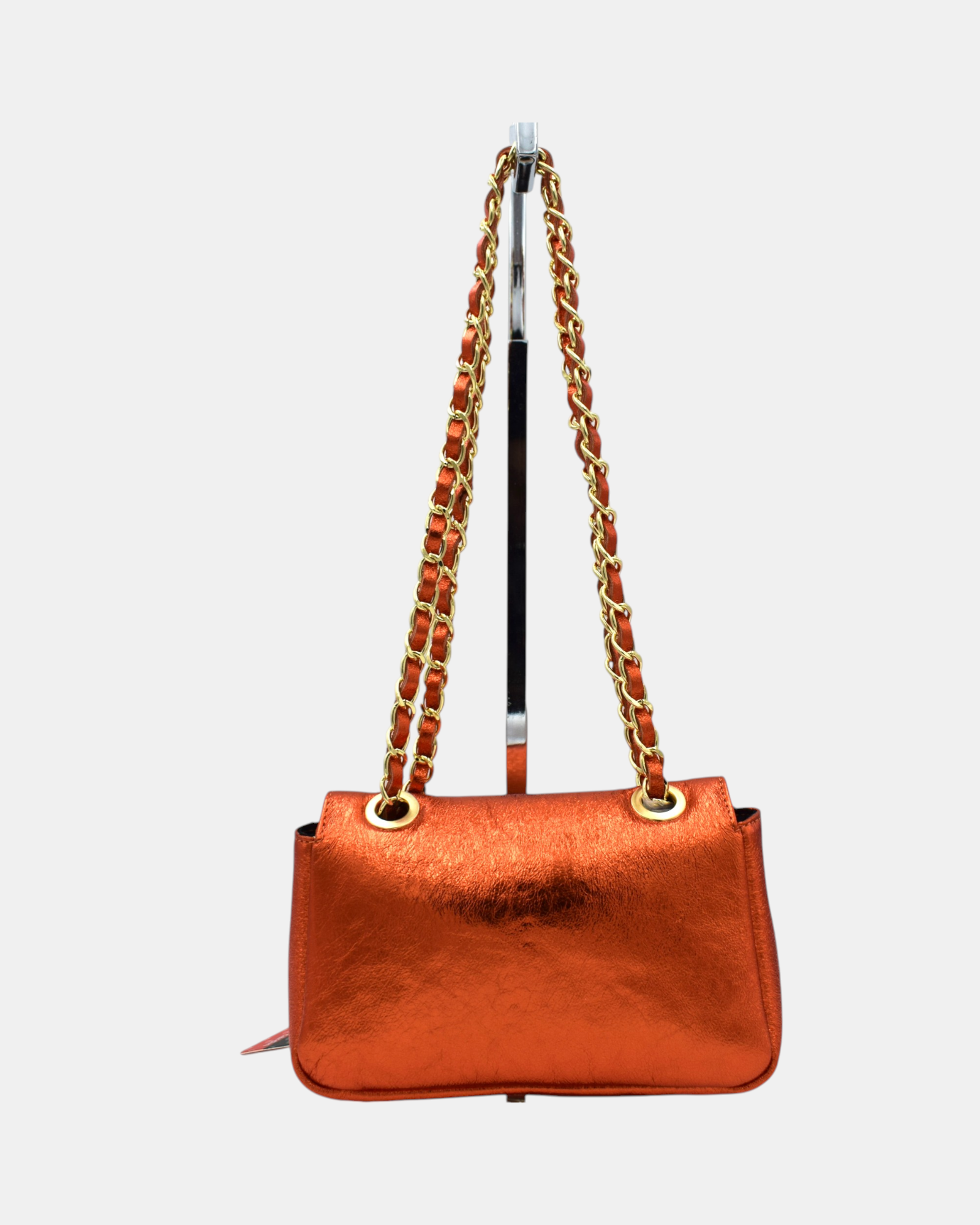 Pierre Cardin tracollina in Vera Pelle laminata arancio mod. 4513