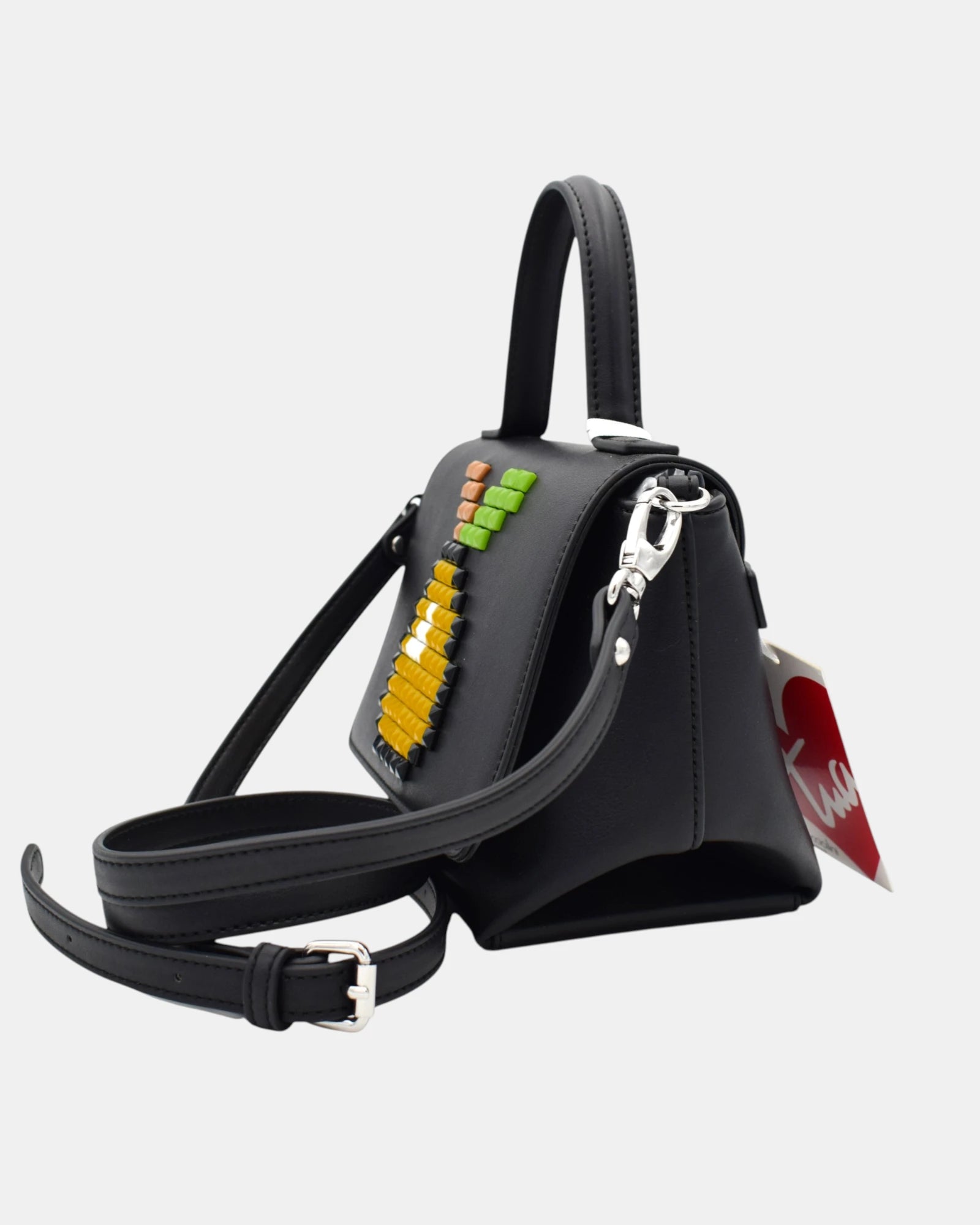 Braccialini Borsa Donna Tracolla Shine B12040 Nero con Pera Pixel Art