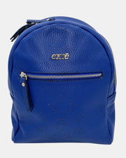 Extè Milano Kate Zaino da Donna in 100% Vera Pelle Traforata Blu Elettrico