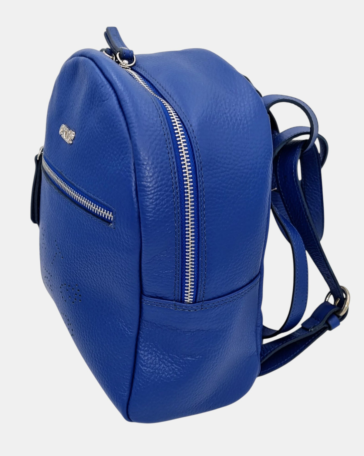 Extè Milano Kate Zaino da Donna in 100% Vera Pelle Traforata Blu Elettrico