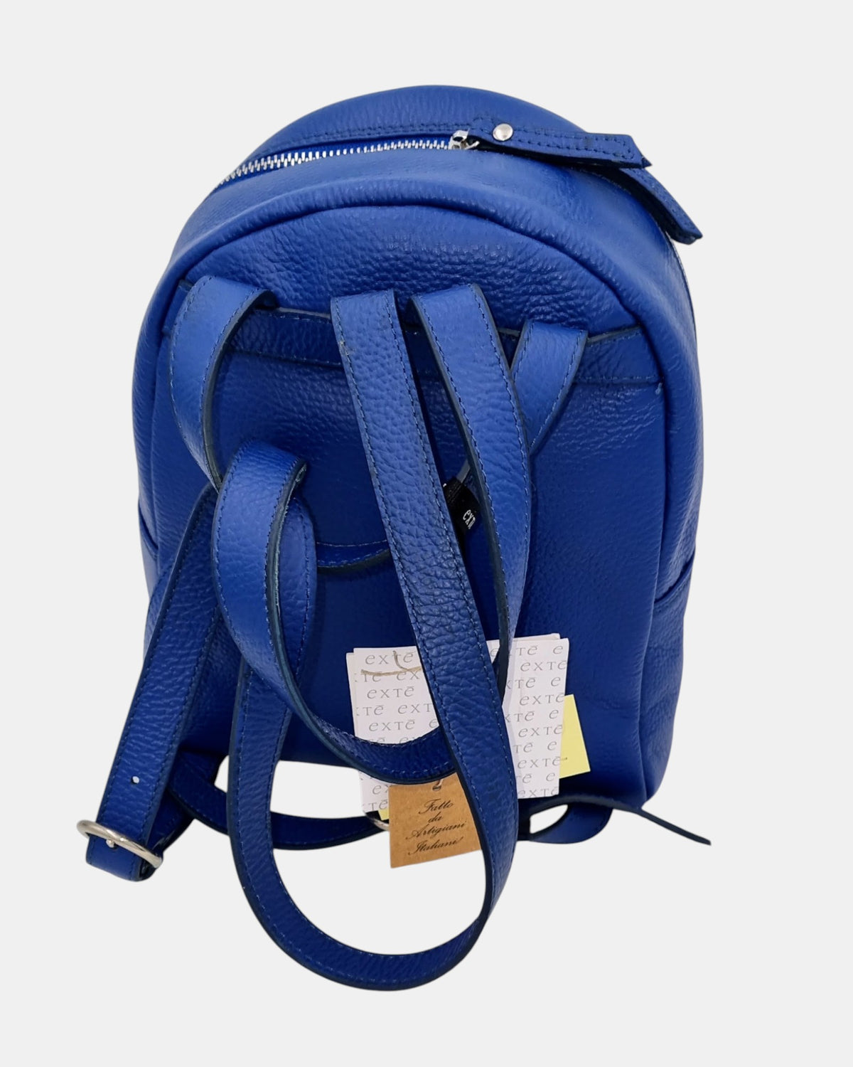 Extè Milano Kate Zaino da Donna in 100% Vera Pelle Traforata Blu Elettrico
