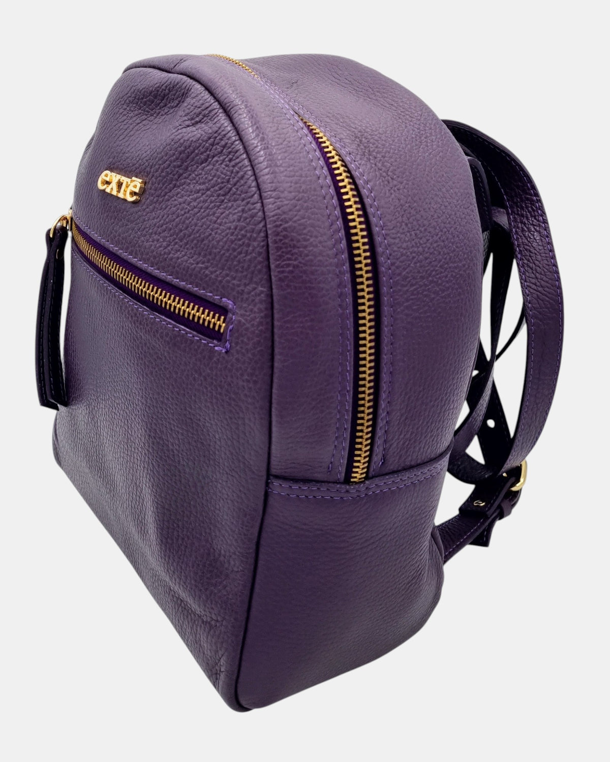 Extè Milano Zaino da Donna Kate in 100% Vera Pelle Viola Martellata