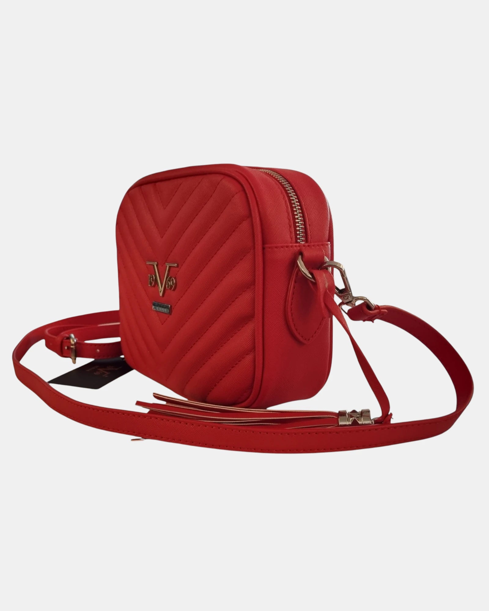 19V69 Italia by Versace Borsa a Tracolla Donna Modello Luna Blanch Rossa Trapuntata