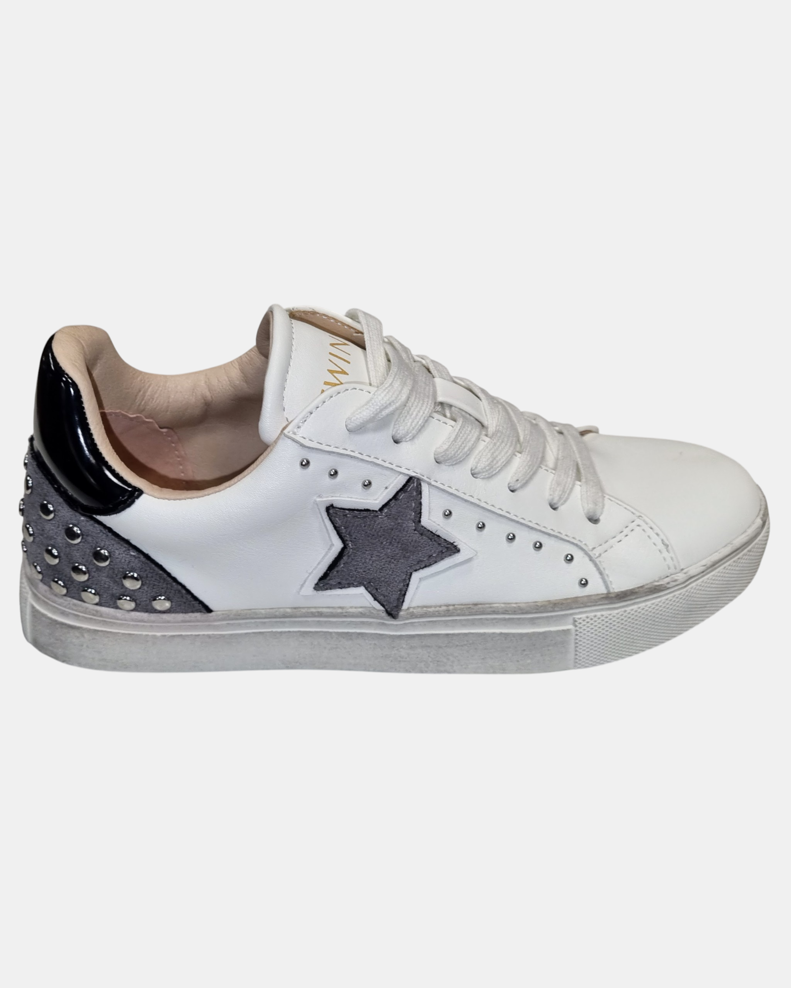 Twinset 222TJT016 Sneakers Donna Bianche – Stile Vintage con Stella Laterale e Borchie