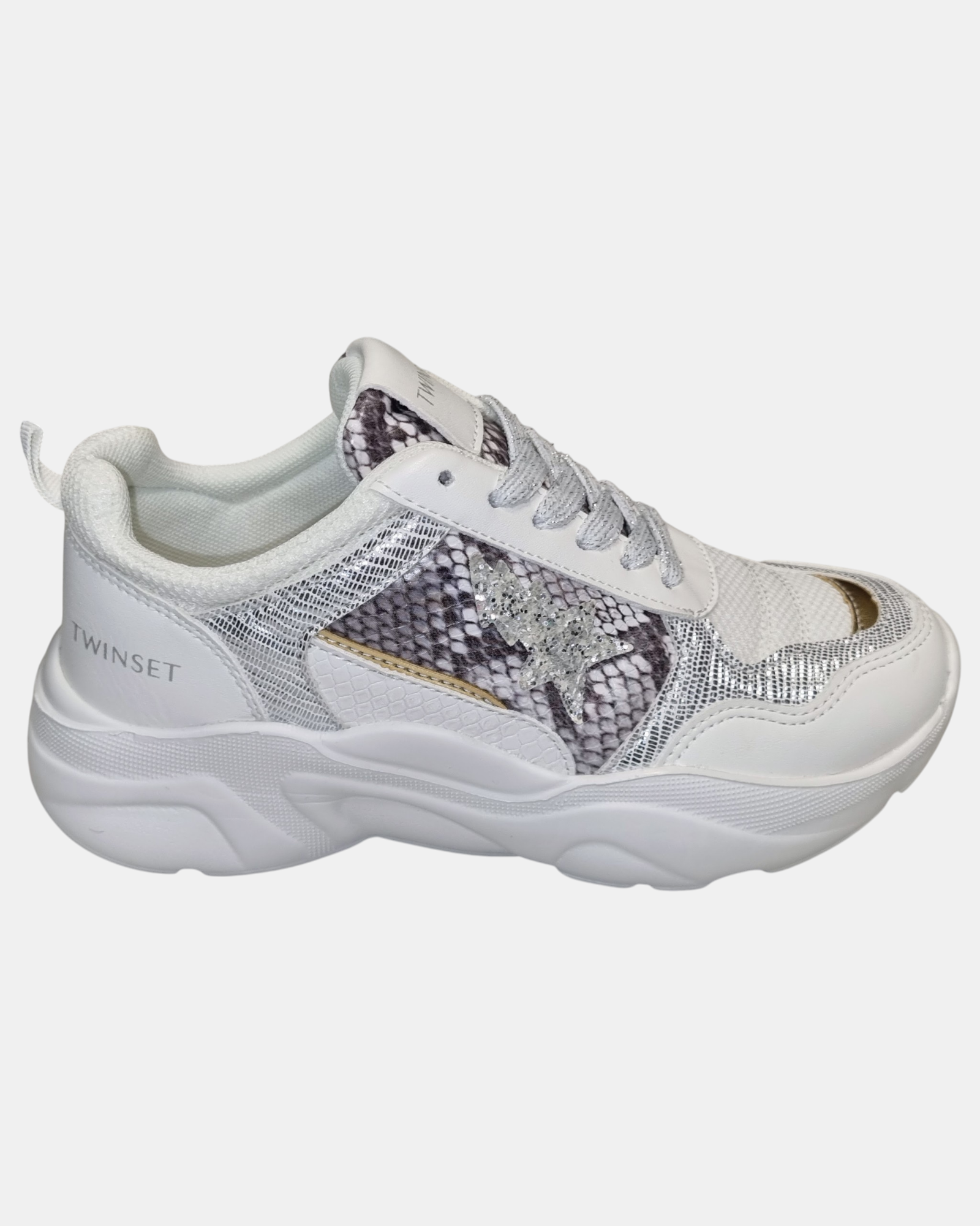Twinset  Sneakers Donna Running 222TJT01E – Chunky Multimateriale con Logo Oval T