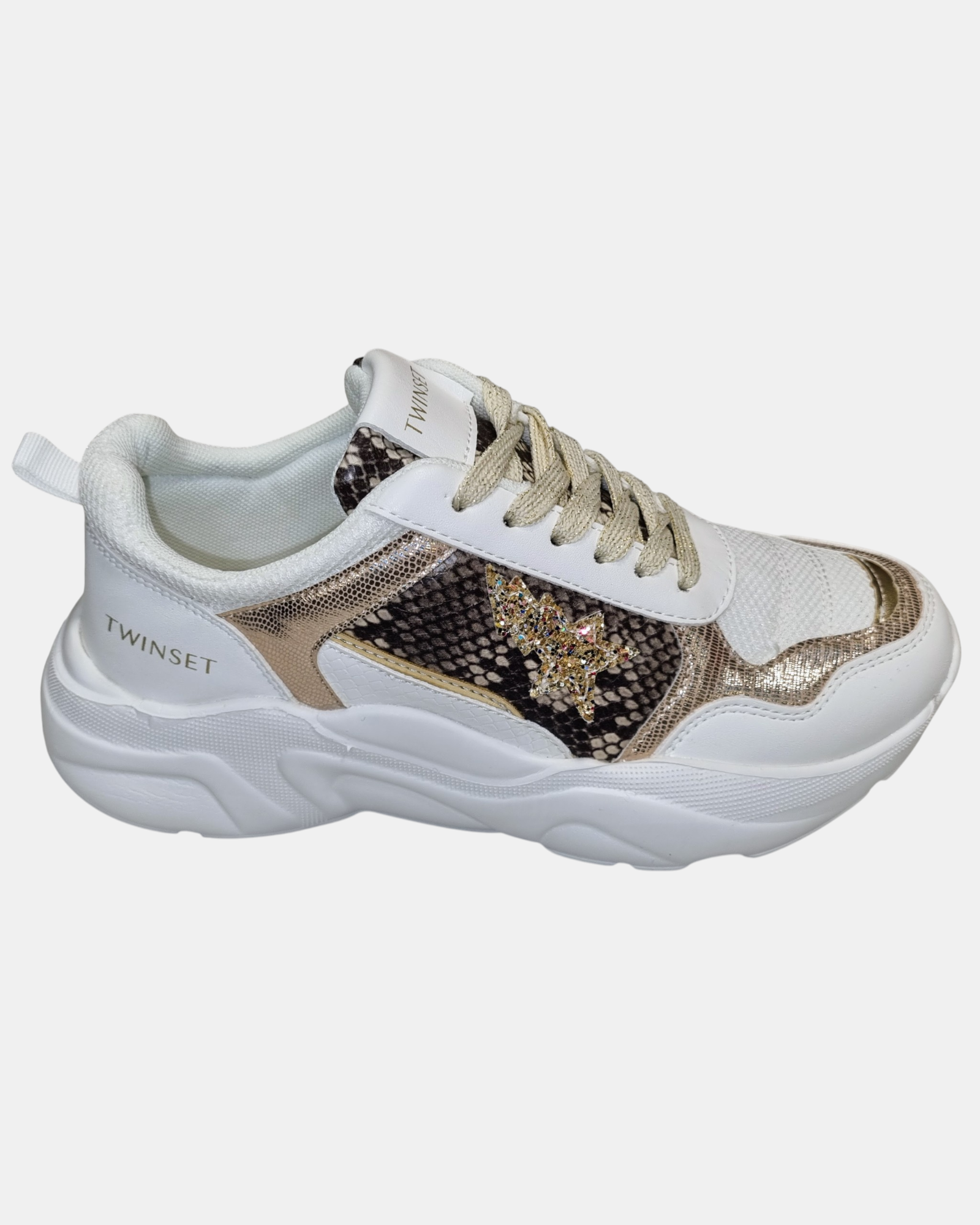 Twinset  Sneakers Donna Running 222TJT01E – Chunky Multimateriale con Logo Oval T