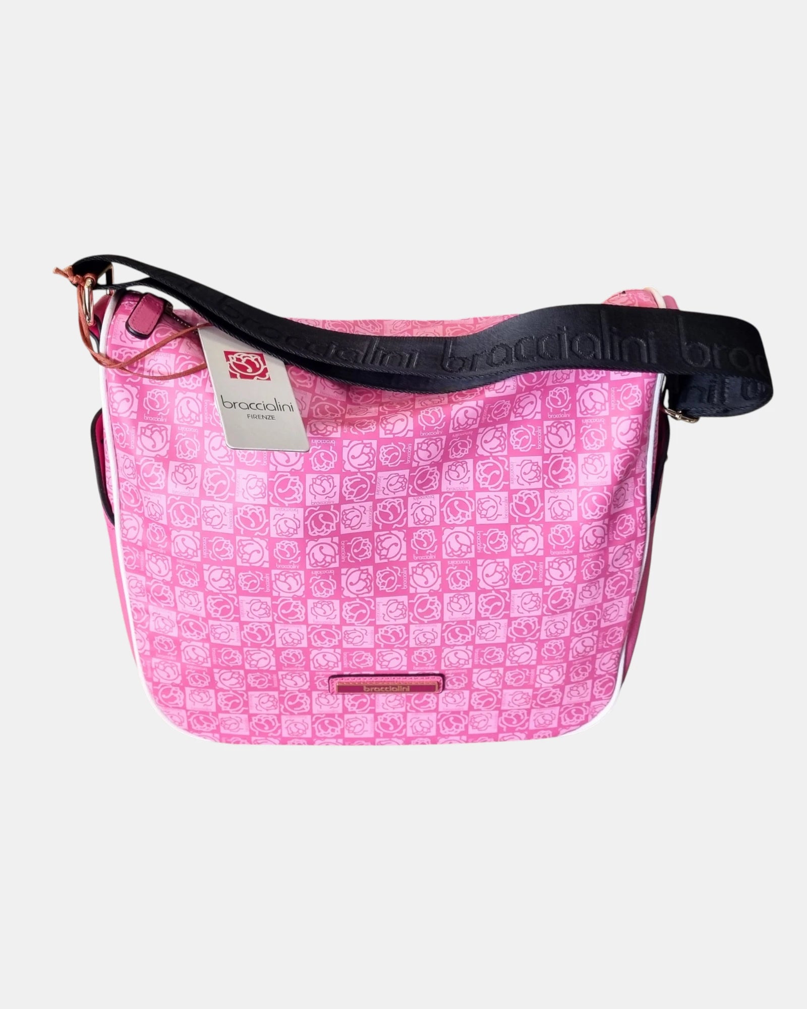 💗 Braccialini borsa donna mod. ILARY – Fucsia Monogramma Nylon Impermeabile