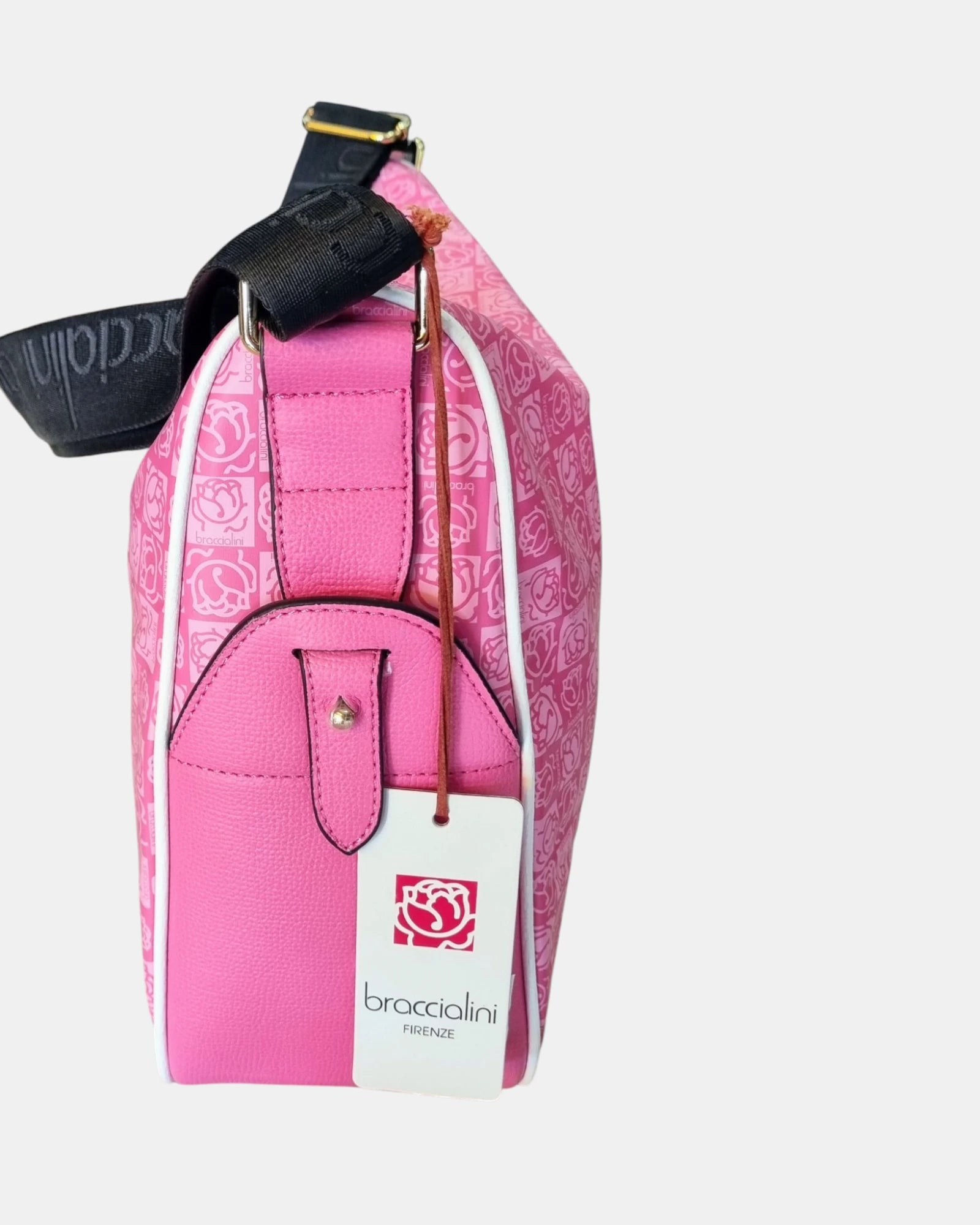 💗 Braccialini borsa donna mod. ILARY – Fucsia Monogramma Nylon Impermeabile