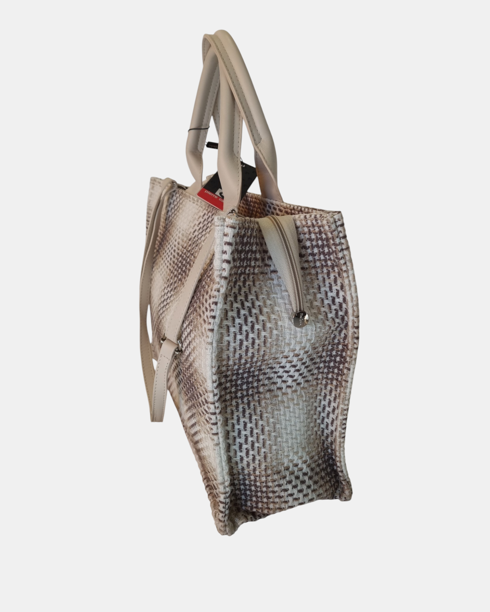 Pierre Cardin borsa shopper grande made in Italy Vera Pelle e Pied de Poule con Tracolla