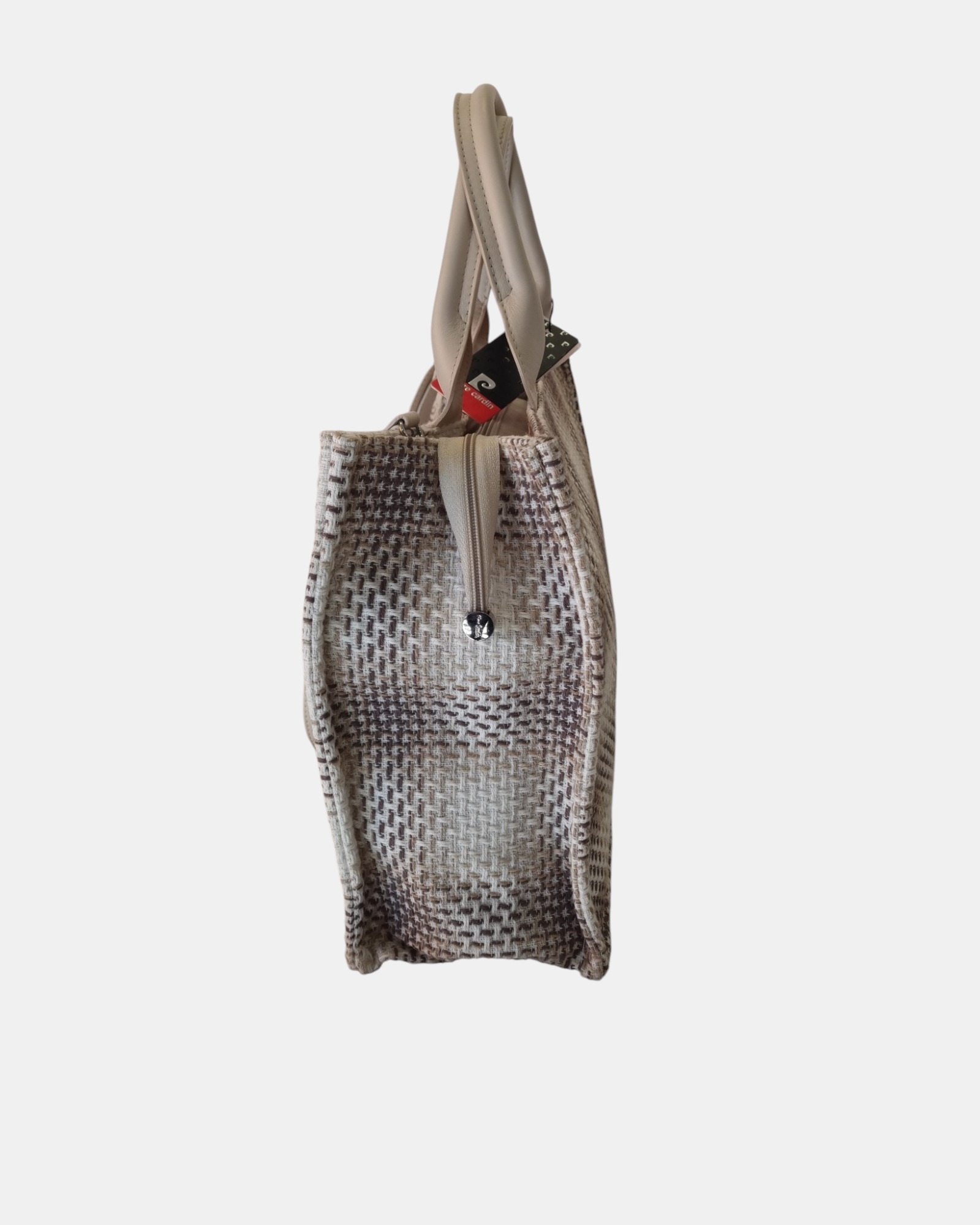 Pierre Cardin borsa shopper grande made in Italy Vera Pelle e Pied de Poule con Tracolla