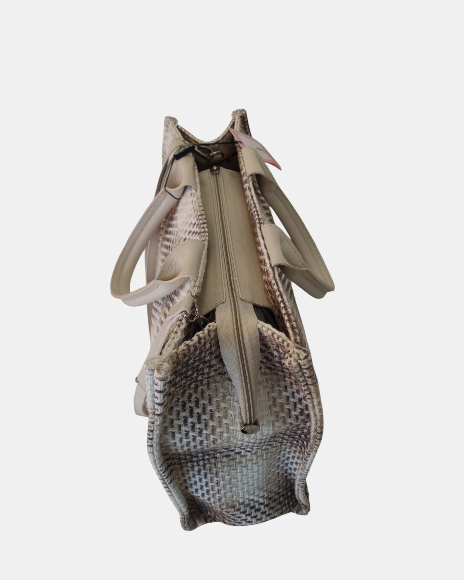 Pierre Cardin borsa shopper grande made in Italy Vera Pelle e Pied de Poule con Tracolla