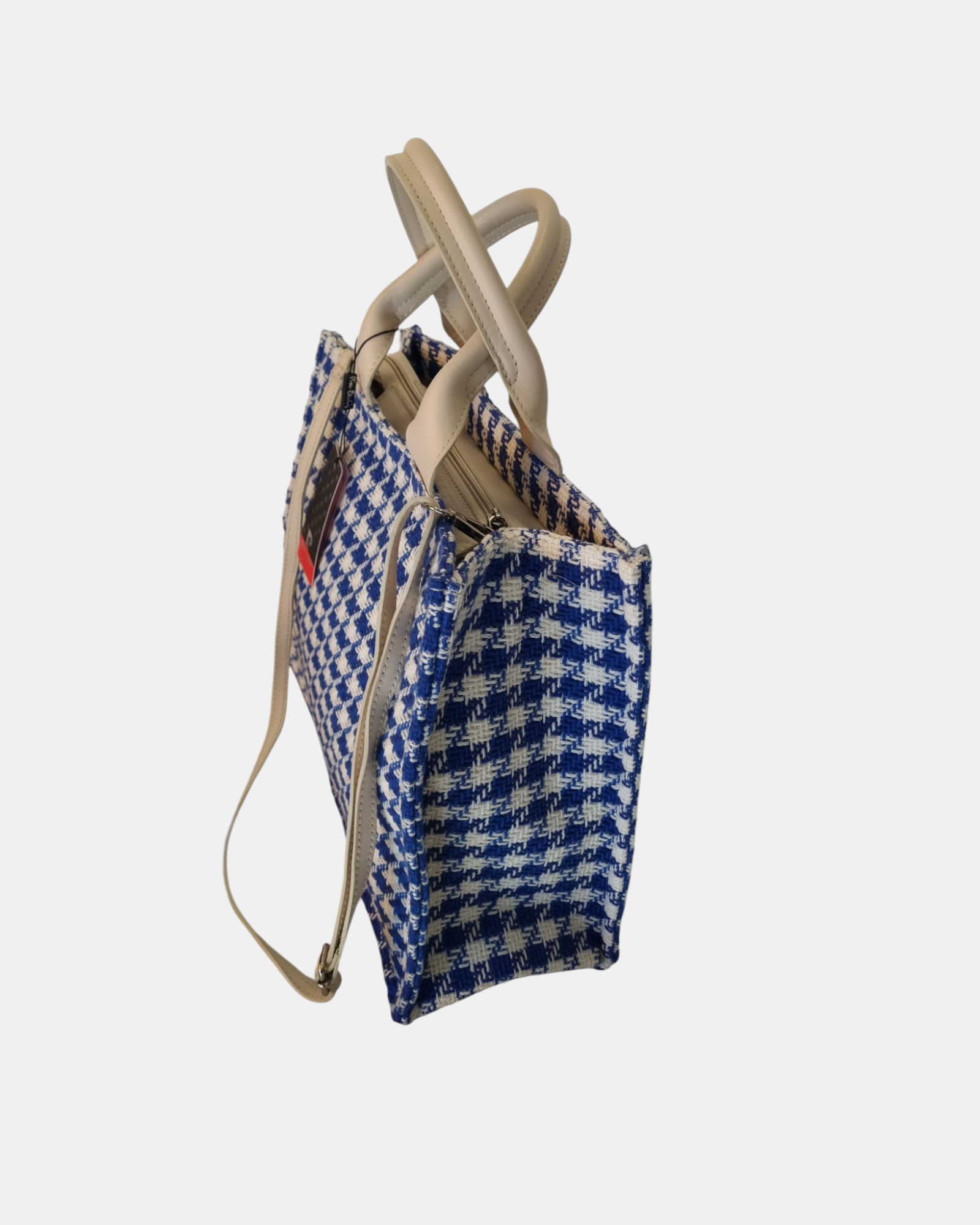 Pierre Cardin borsa shopper grande made in Italy Vera Pelle e Pied de Poule con Tracolla