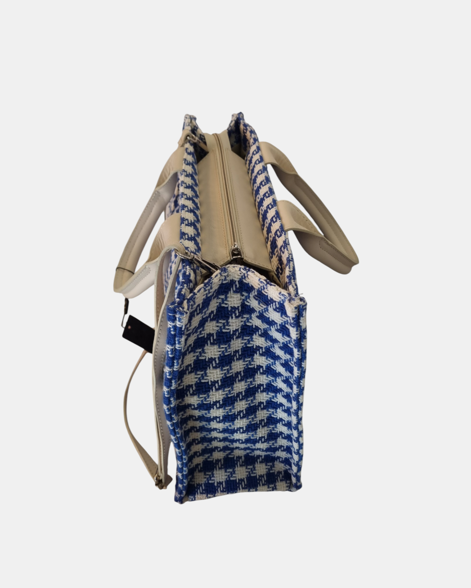 Pierre Cardin borsa shopper grande made in Italy Vera Pelle e Pied de Poule con Tracolla