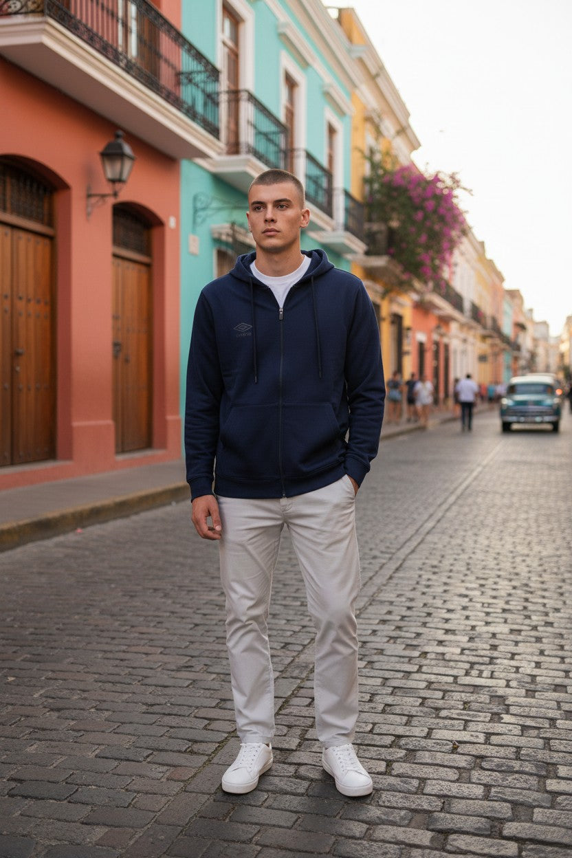 Umbro Felpa Uomo con Cappuccio Full Zip Modello Hoodie FZ Jacket