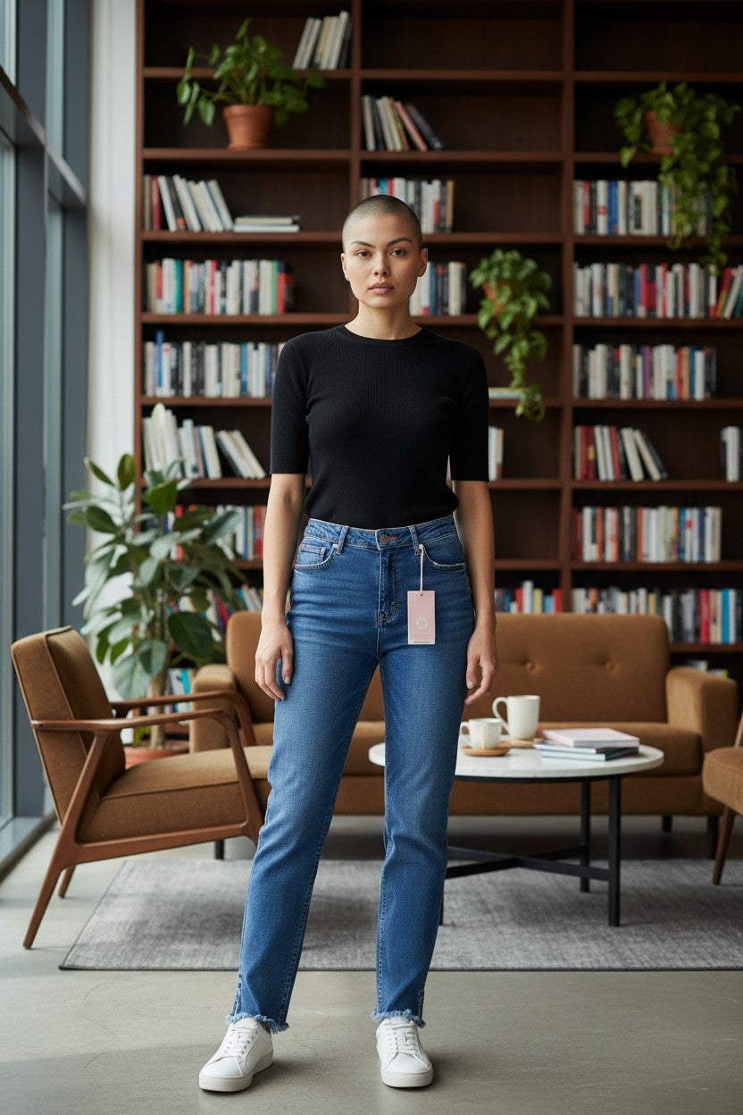 Seventwoseven jeans donna modello Kate straight Made in Italy