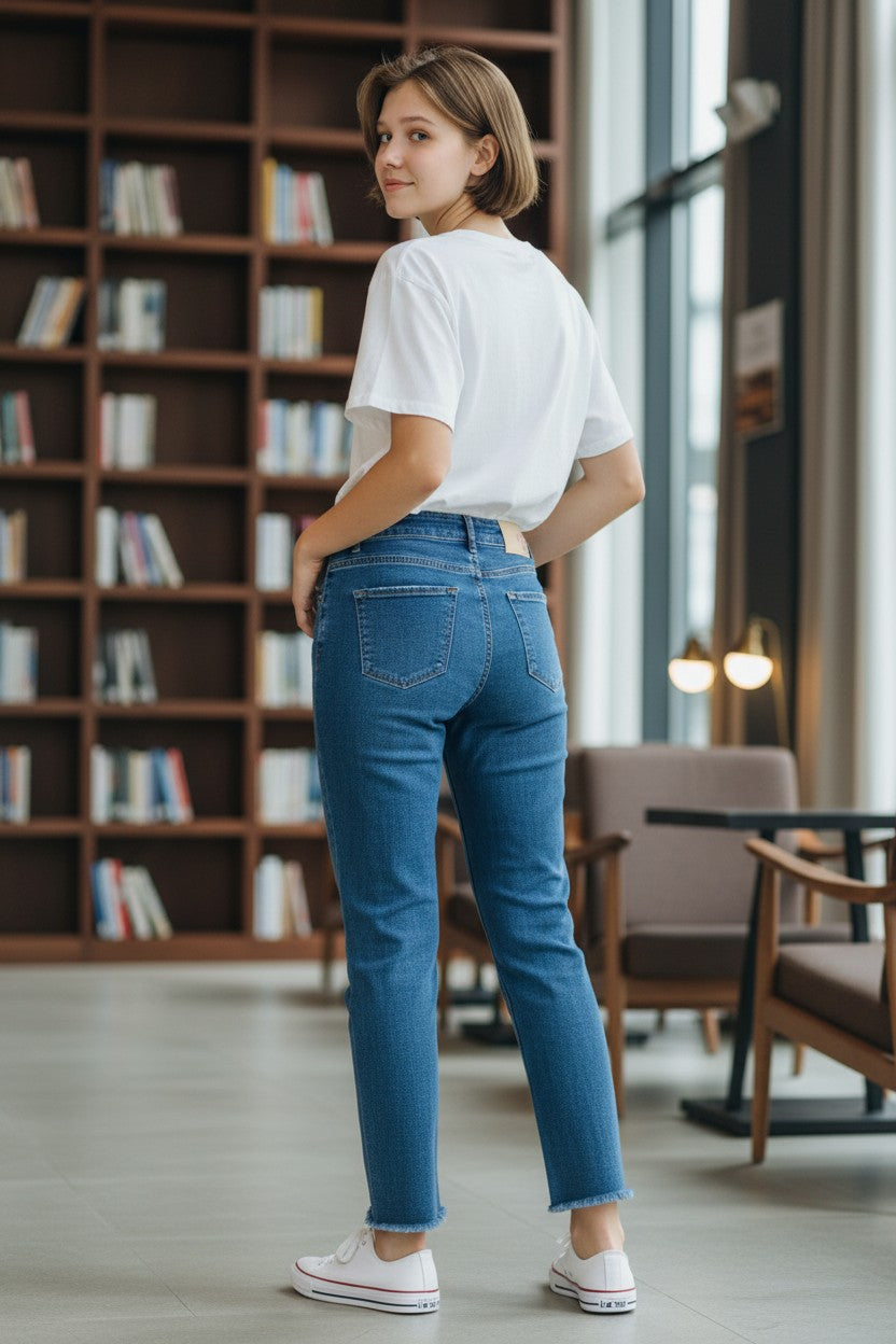 Seventwoseven jeans donna modello Kate straight Made in Italy
