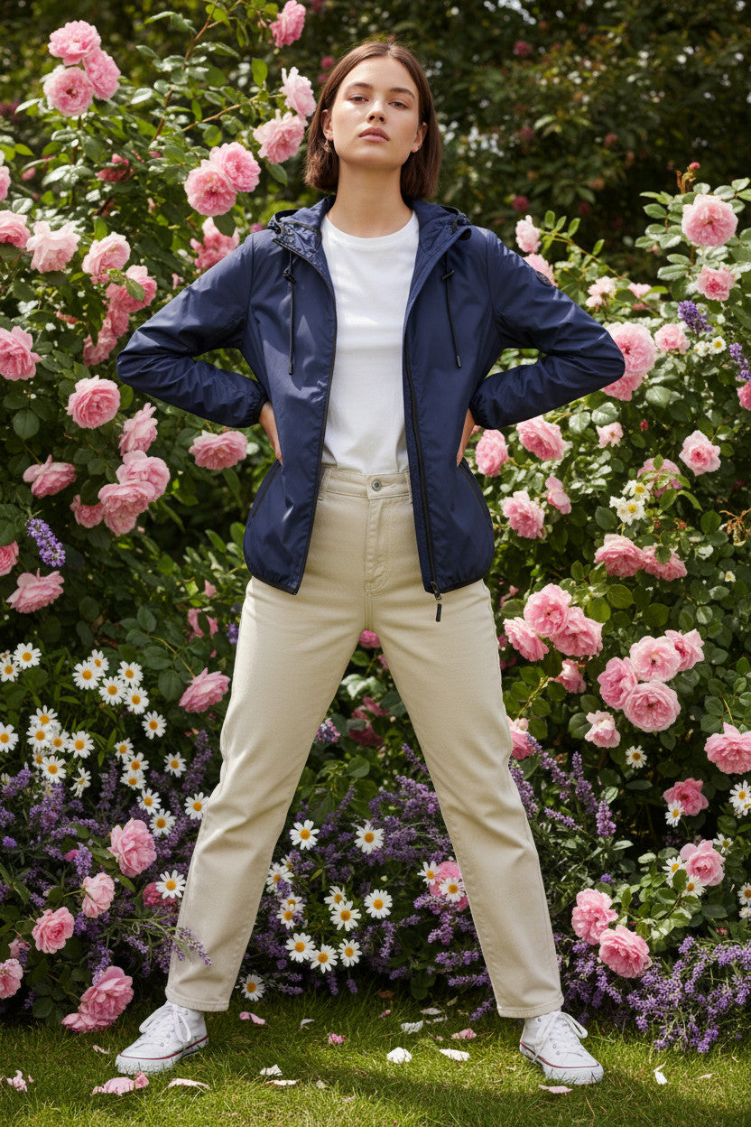 Clinchberry giacca a vento stile k-way donna - leggera con cappuccio