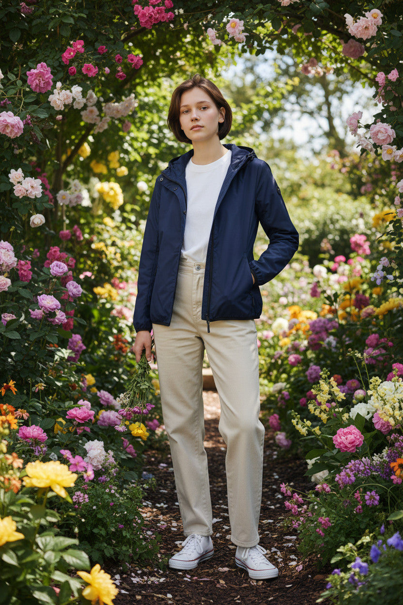 Clinchberry giacca a vento stile k-way donna - leggera con cappuccio
