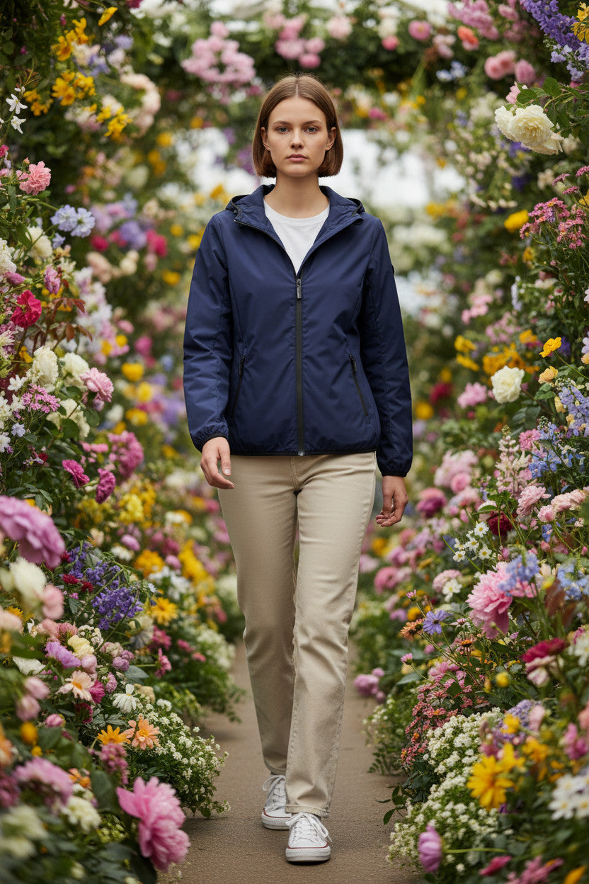 Clinchberry giacca a vento stile k-way donna - leggera con cappuccio