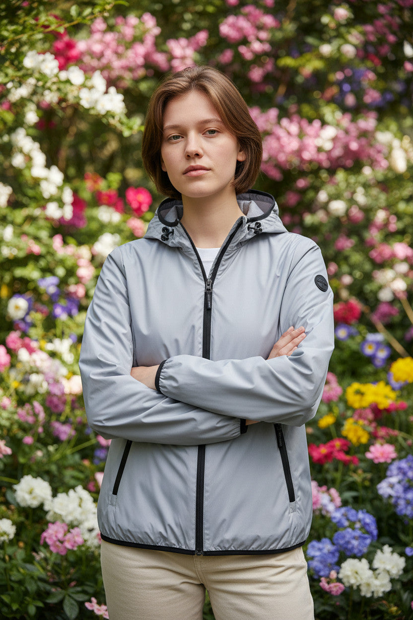 Clinchberry giacca a vento stile k-way donna - leggera con cappuccio