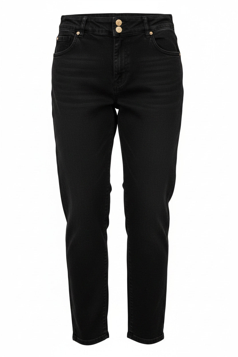Yes Zee Jeans donna carrot fit essential raw nero art. P332