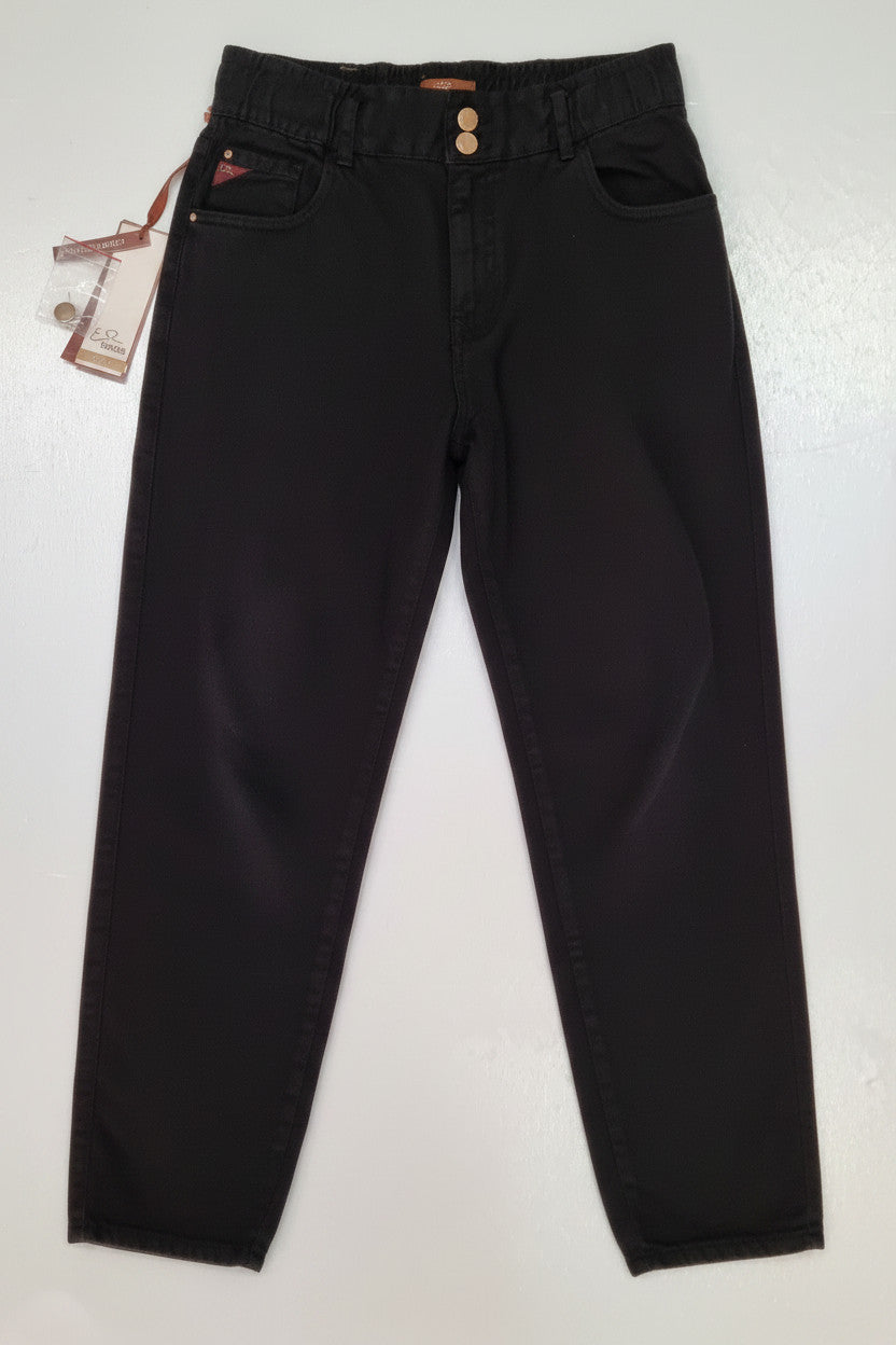 Yes Zee Jeans donna carrot fit essential raw nero art. P332