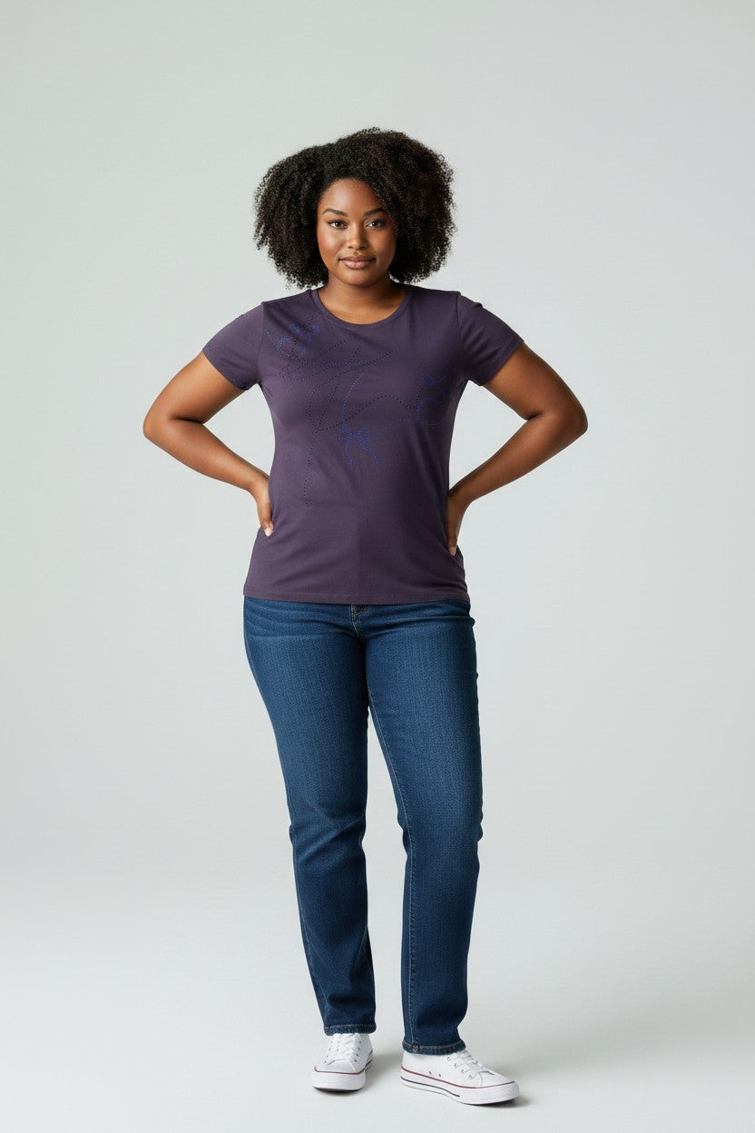 Lara Riva T-Shirt donna comfort fit 100% Cotone art. 1122 C