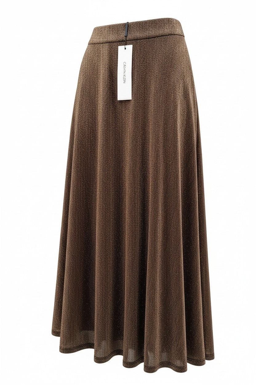 Calvin Klein gonna midi lurex bronzo