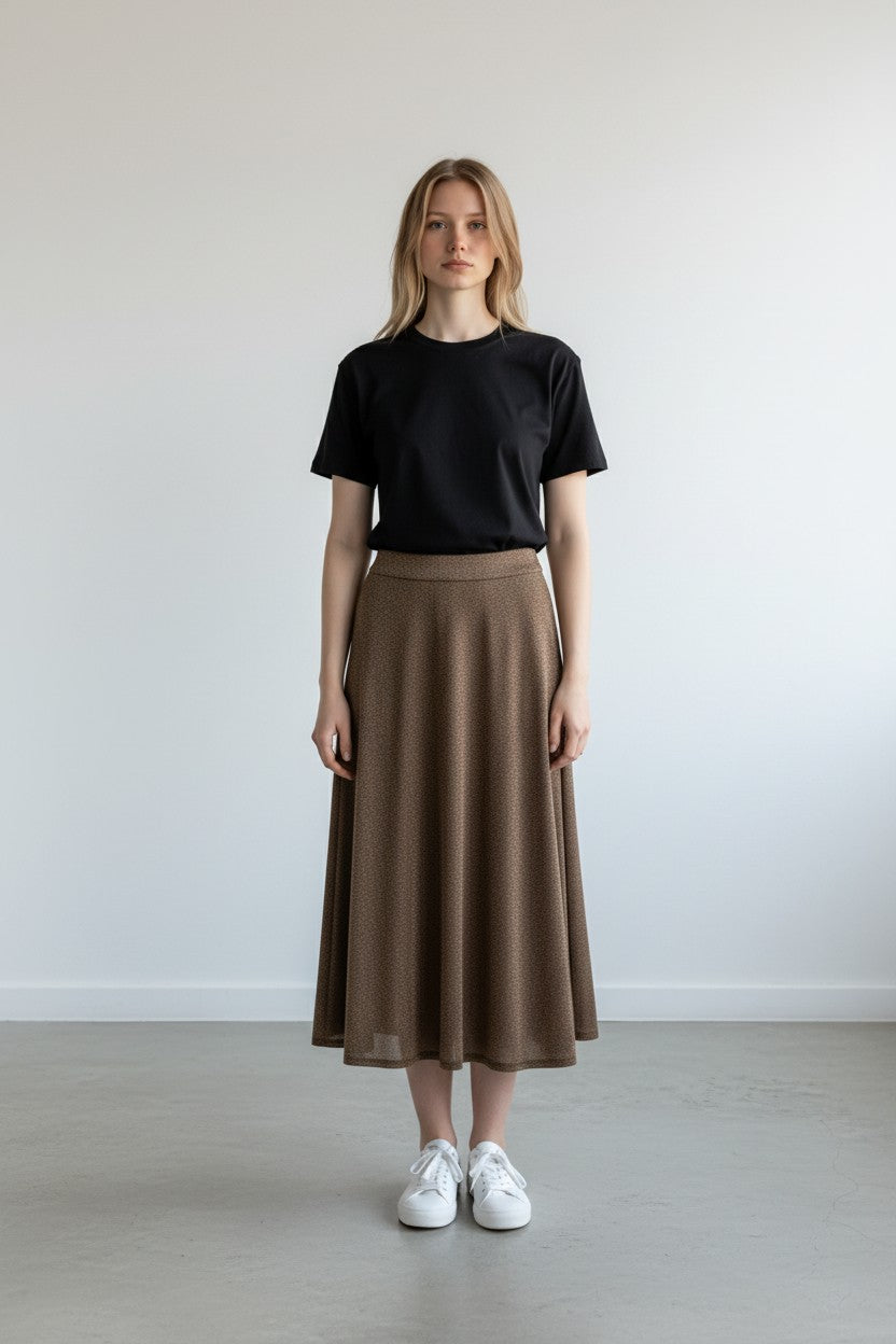 Calvin Klein gonna midi lurex bronzo