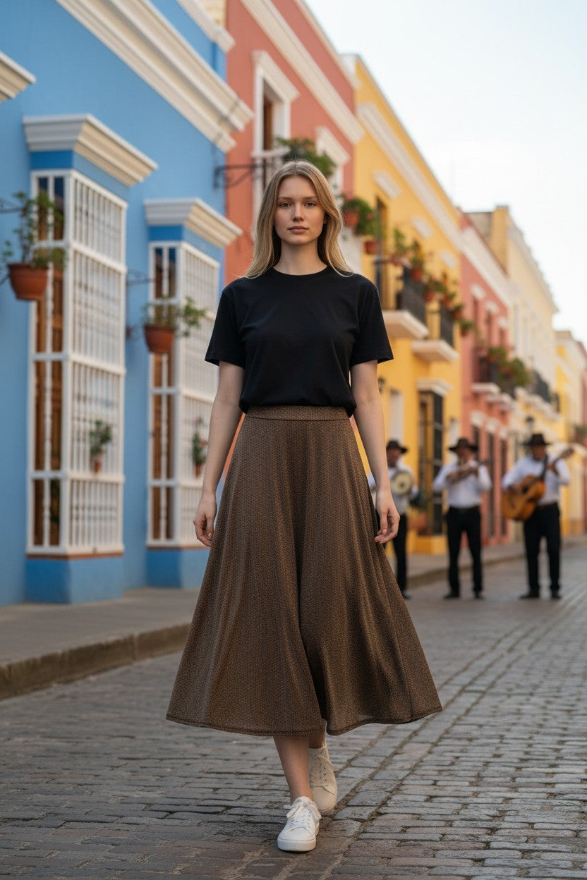 Calvin Klein gonna midi lurex bronzo