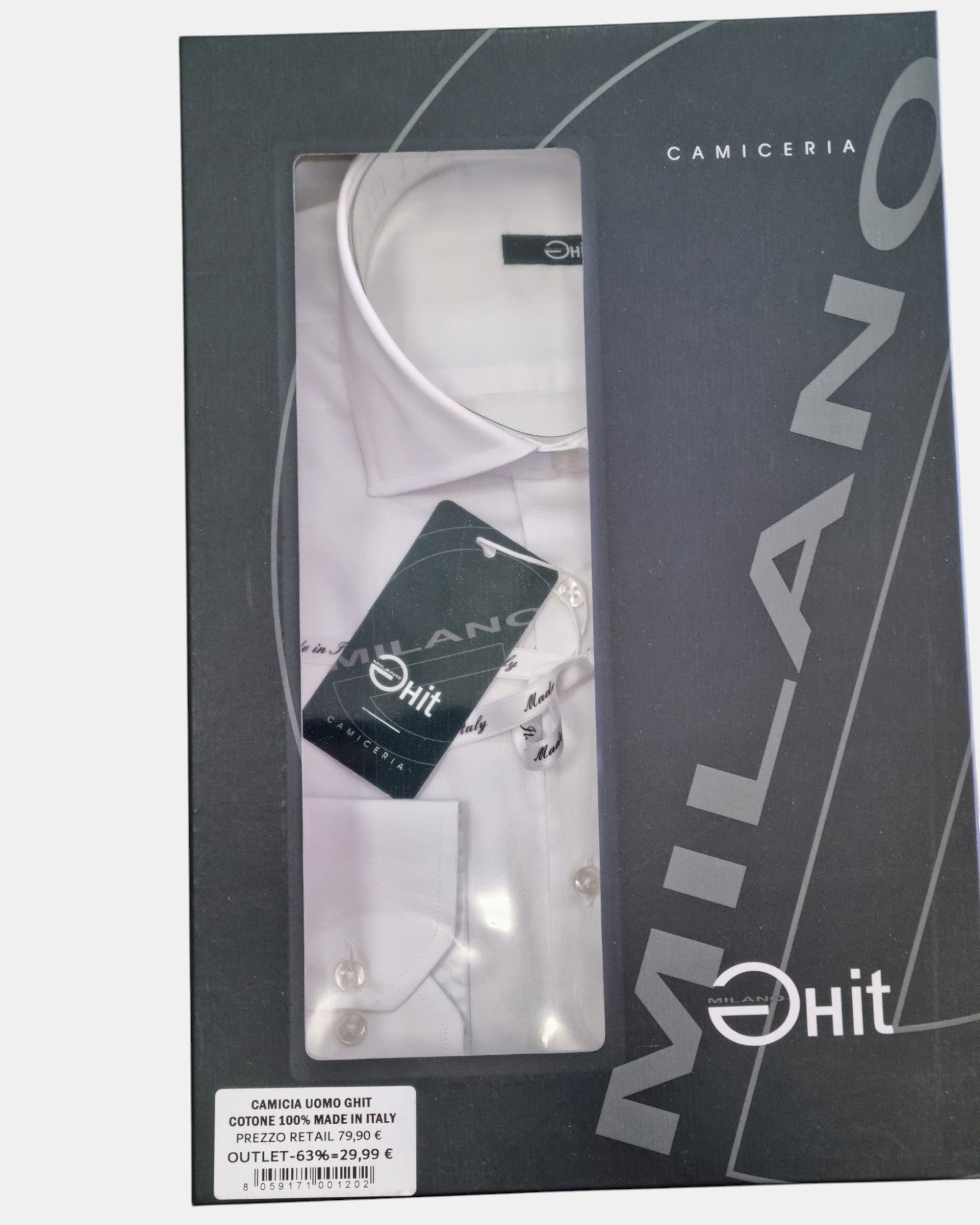 GHit Camicia Uomo cotone 100% Made in Italy manica lunga