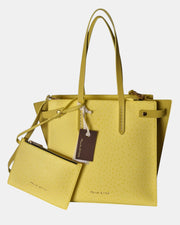 Manila Grace borsa shopping  art. B 218 effetto struzzo col. giallo limone