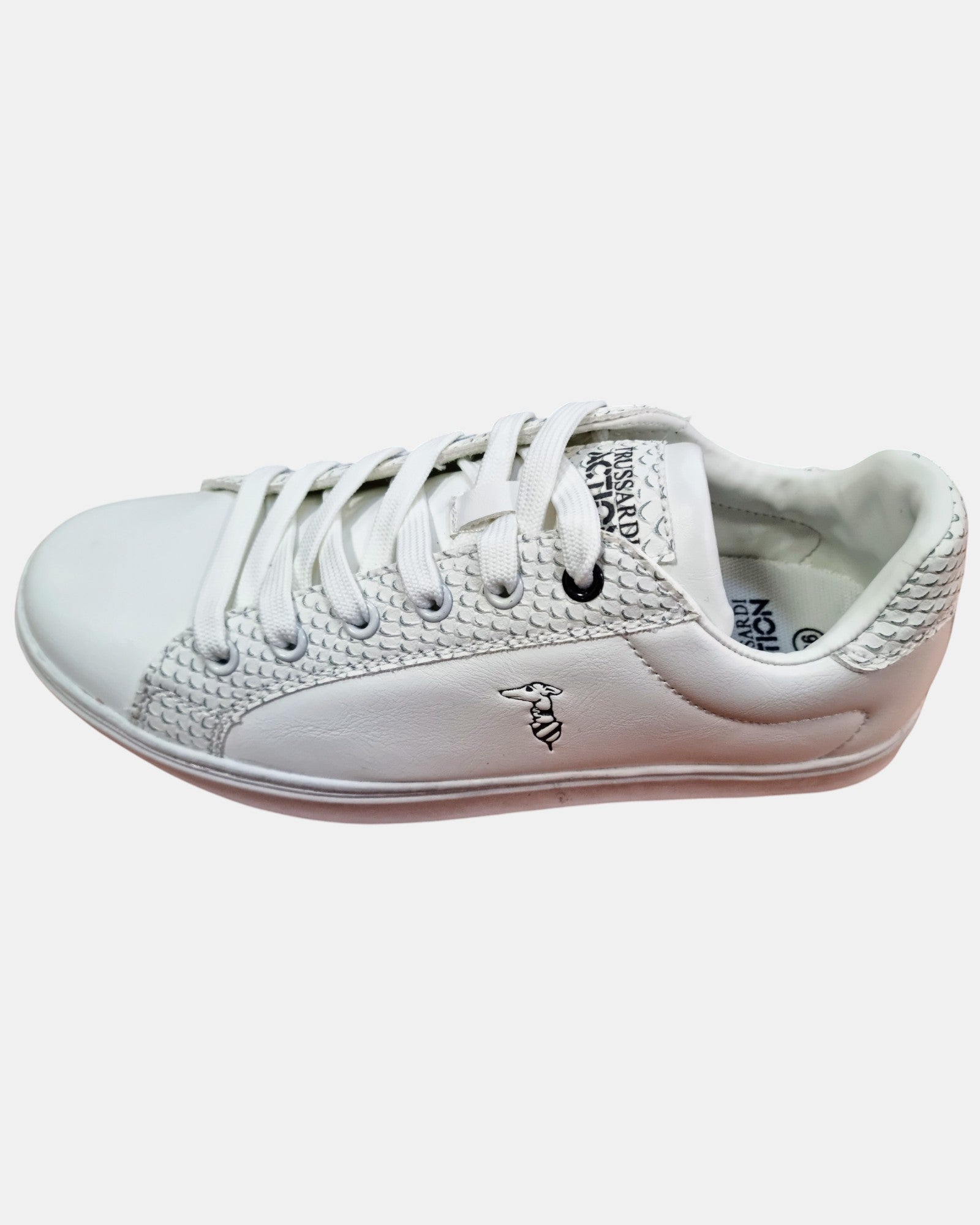 Trussardi sneakers donna basse con dettagli pitonati