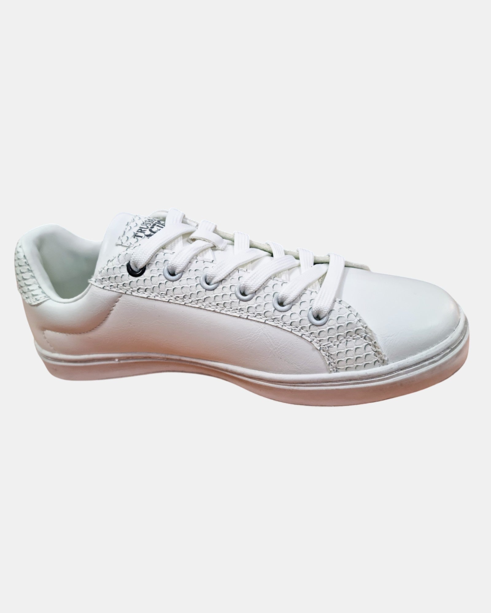 Trussardi sneakers donna basse con dettagli pitonati