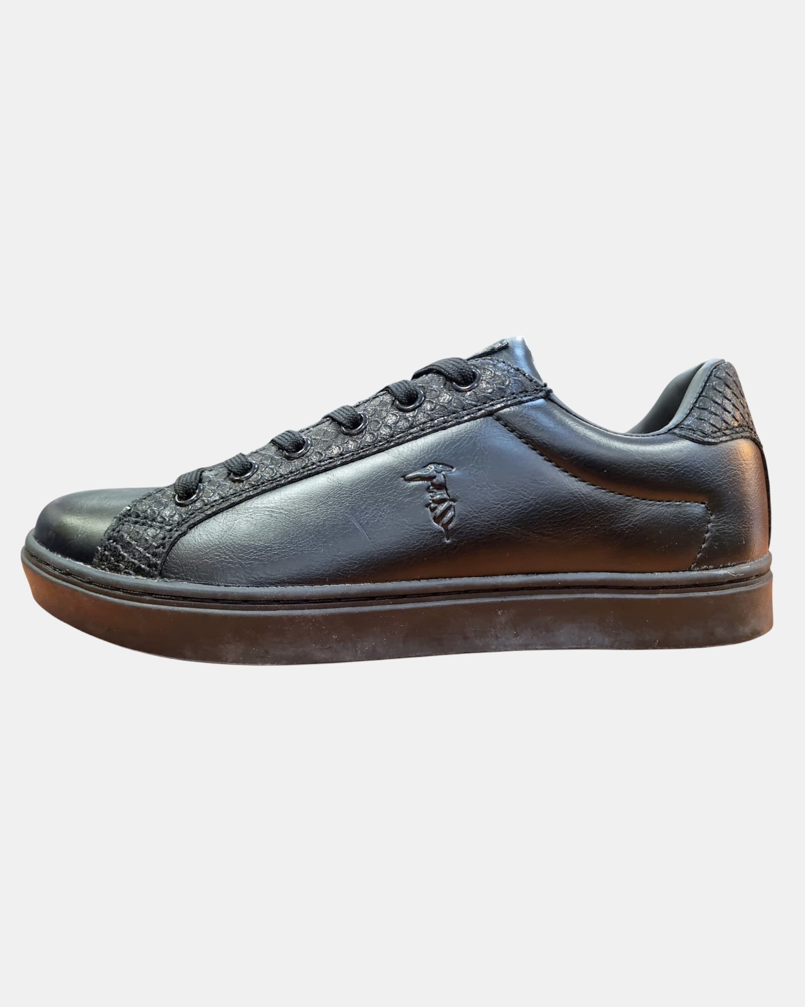 Trussardi sneakers donna basse con dettagli pitonati