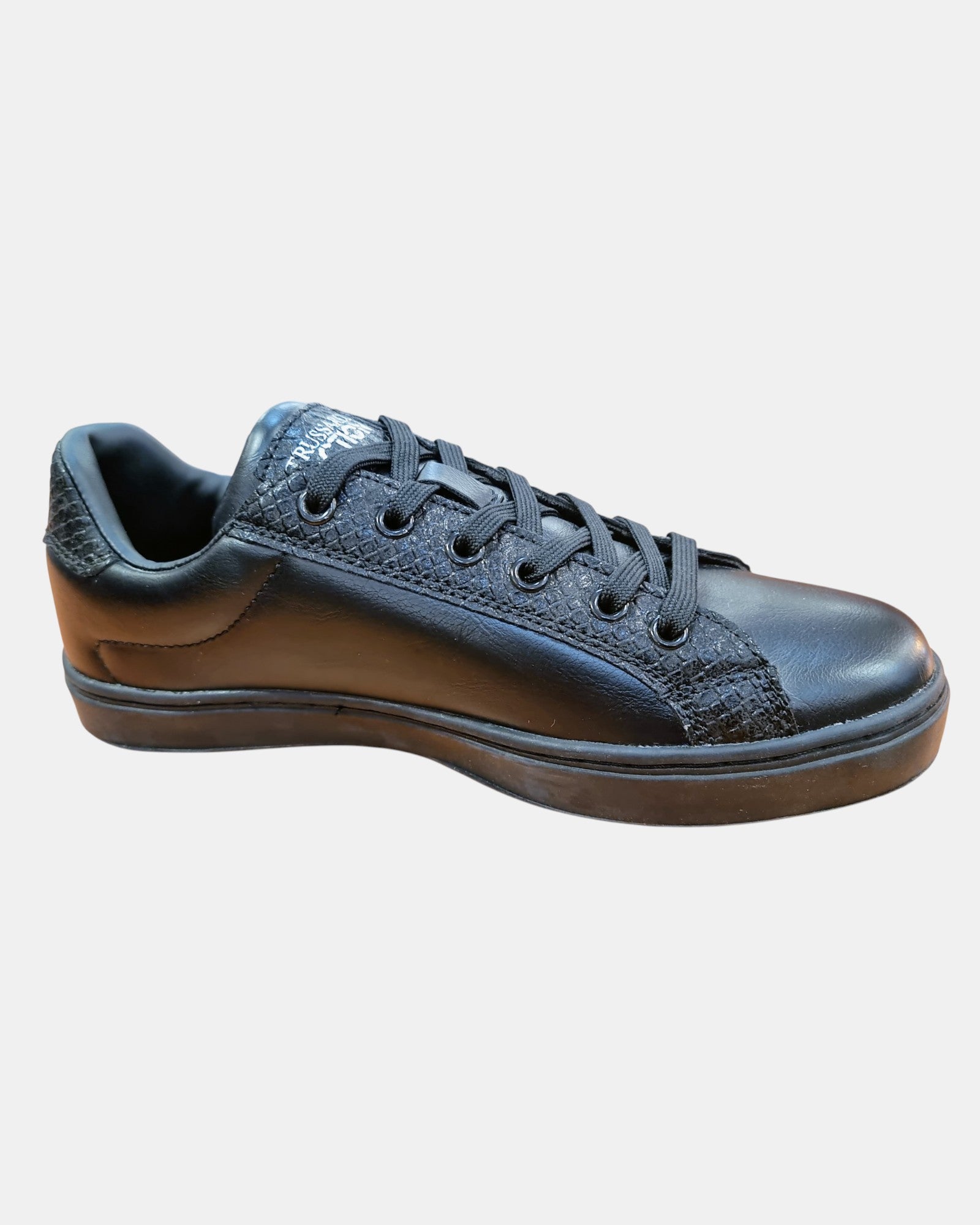 Trussardi sneakers donna basse con dettagli pitonati