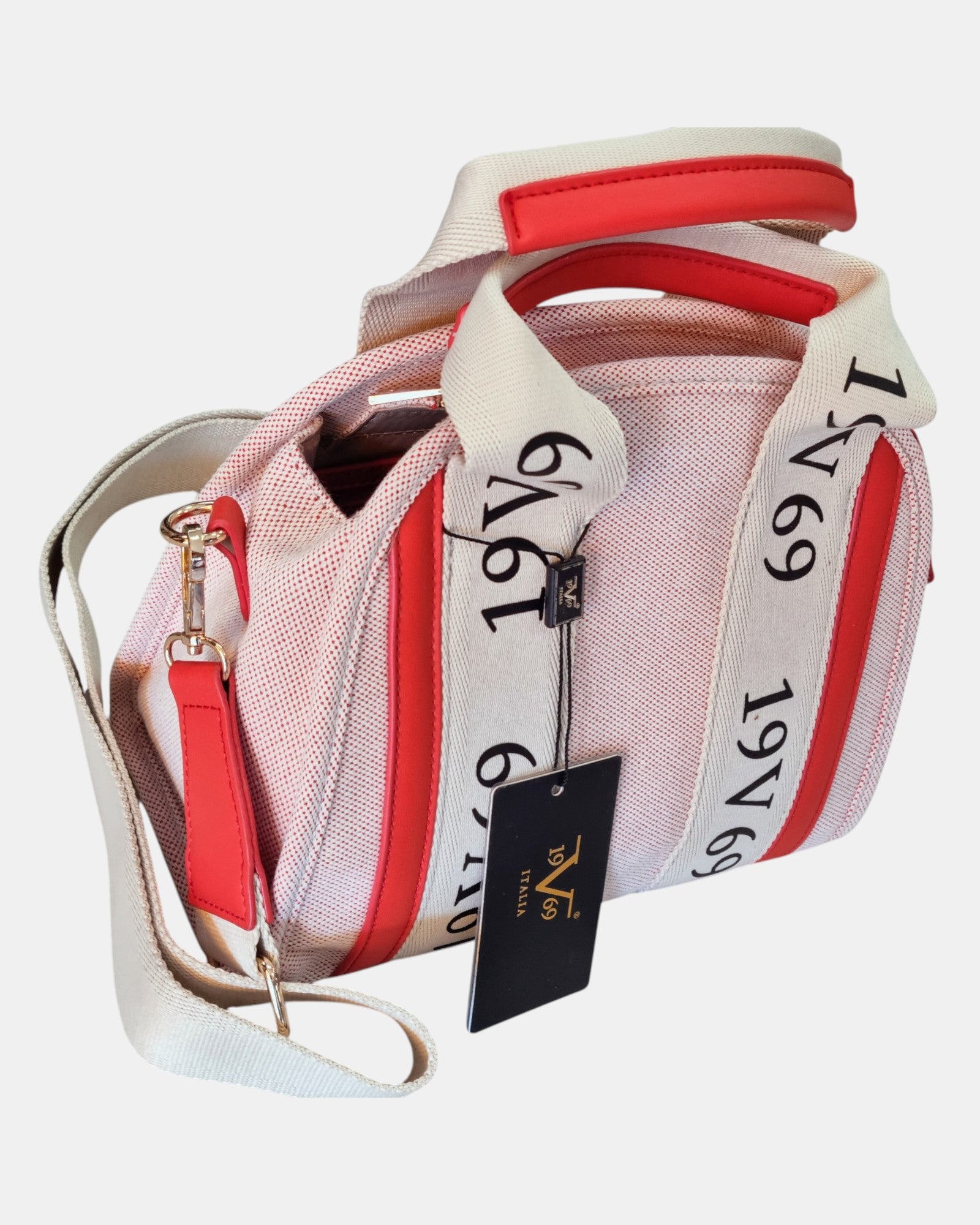 19V69 Italia by Versace borsa bauletto in tessuto canvas monogram