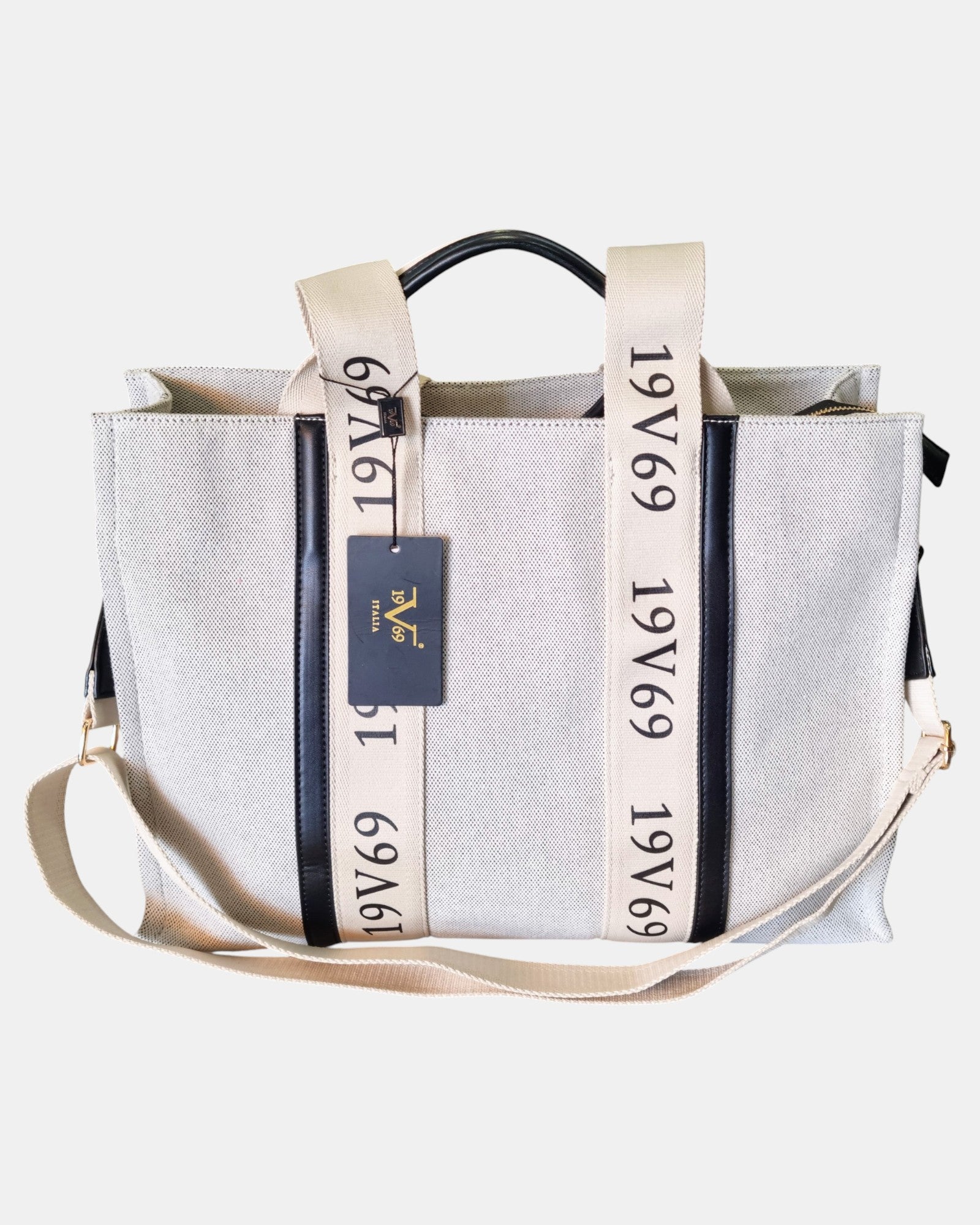 19V69 Italia by Versace Shopper grande Gaia in tessuto canvas monogram